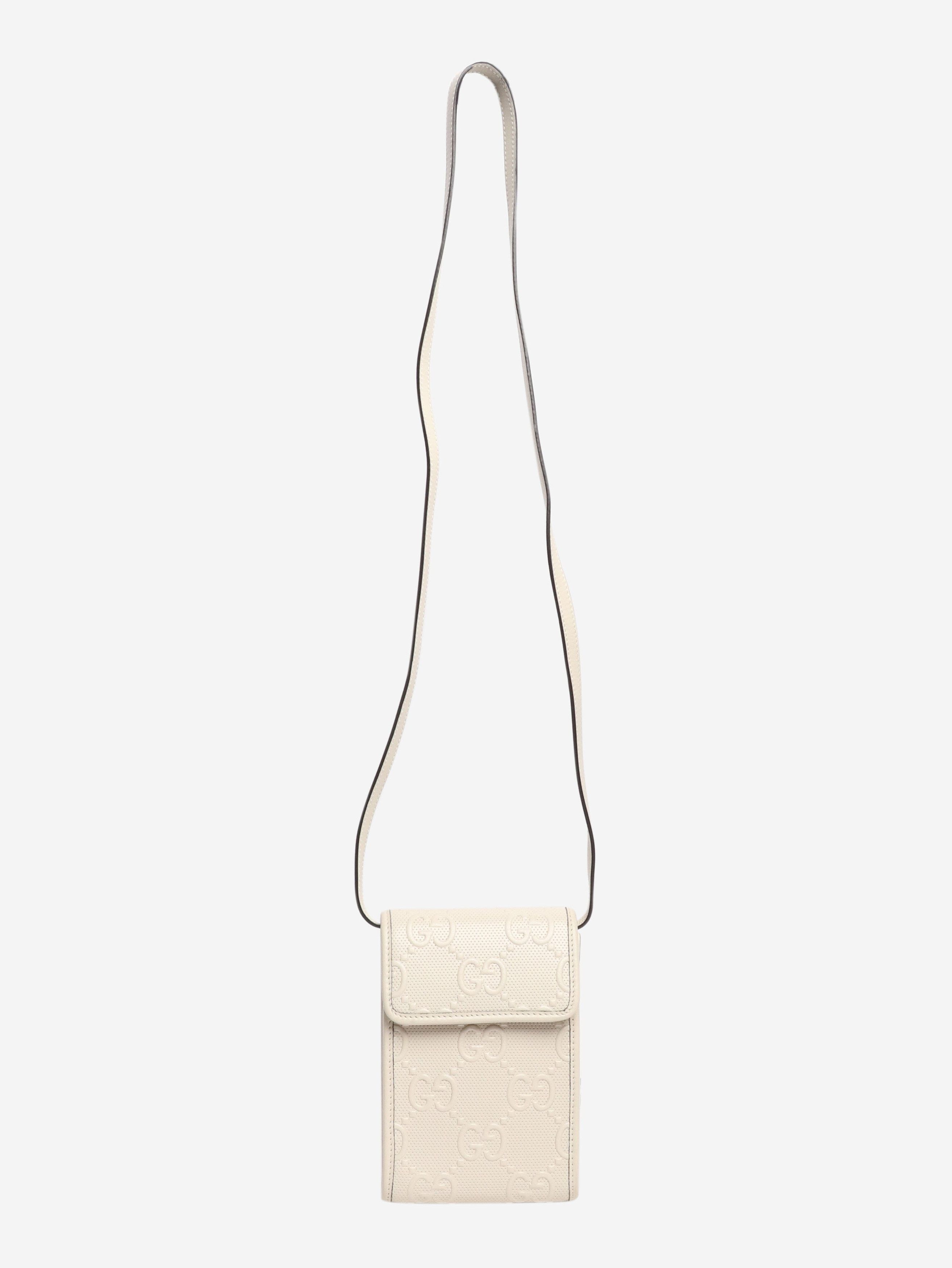 Gucci Cream GG embossed leather mini flap crossbody bag Size ONE SIZE - 2 Thumbnail