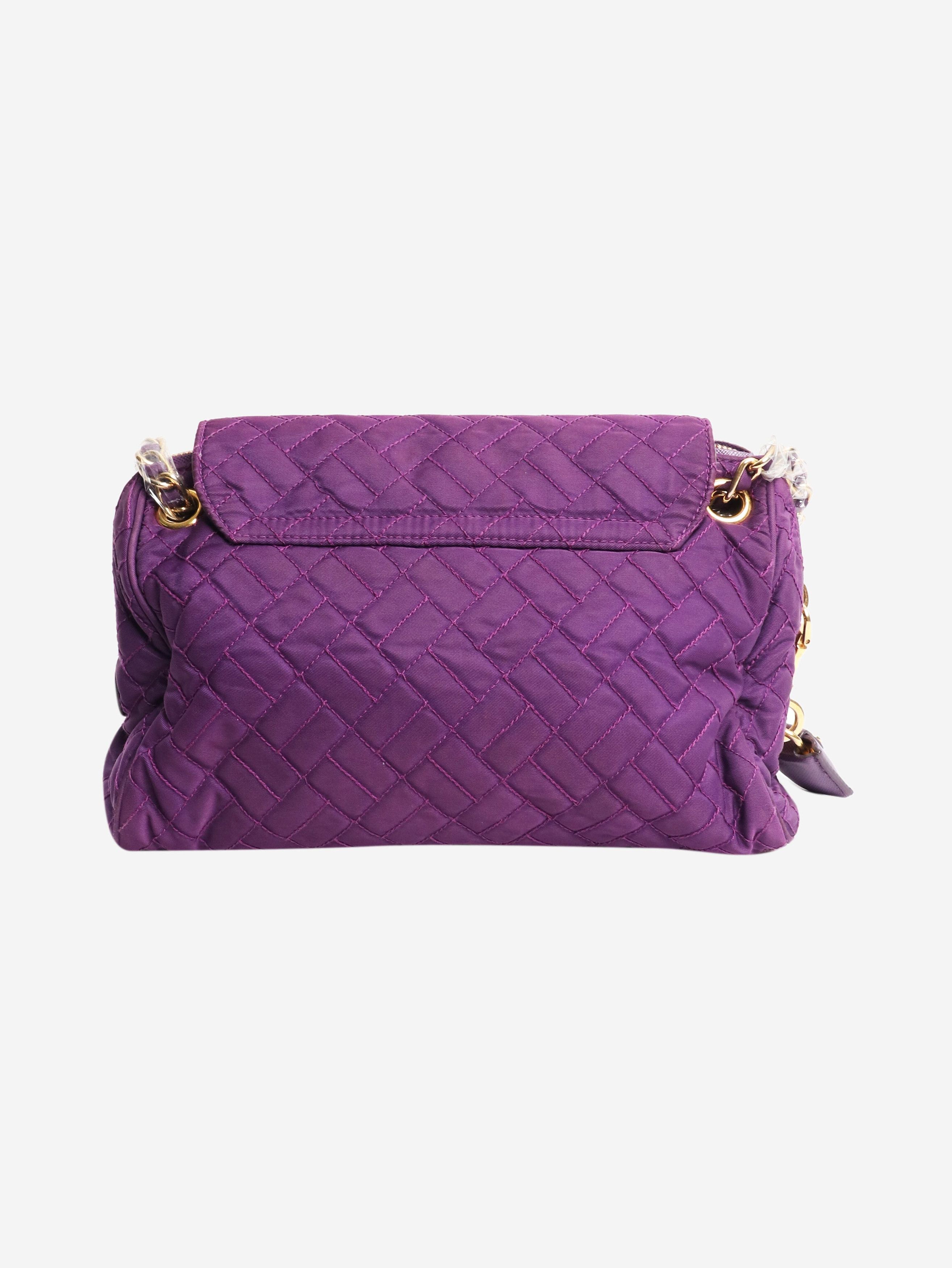 Prada Purple quilted tessuto shoulder bag Size ONE SIZE - 3 Thumbnail
