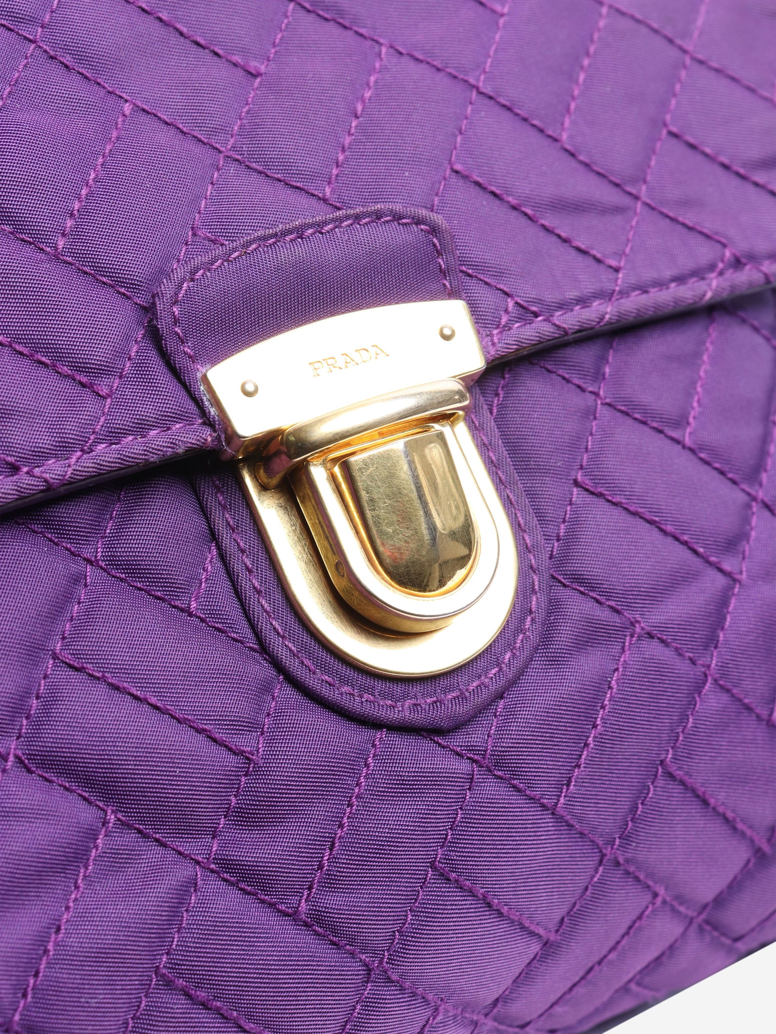 Prada Purple quilted tessuto shoulder bag Size ONE SIZE - 5 Thumbnail