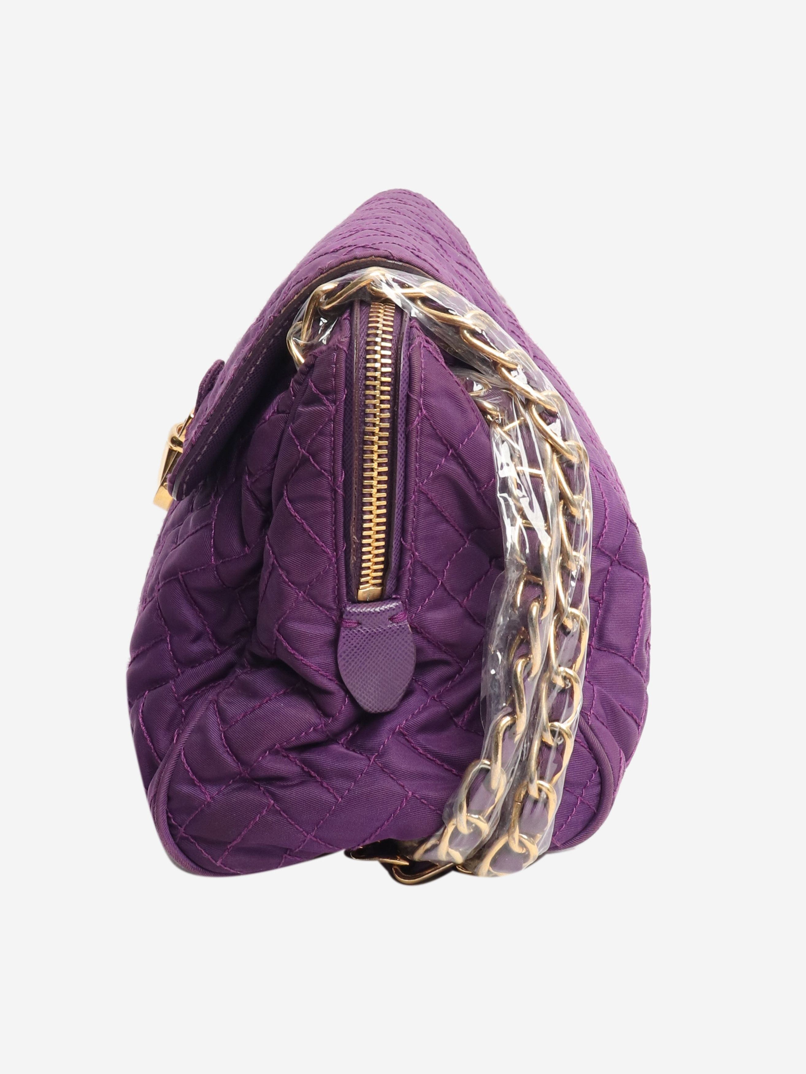 Prada Purple quilted tessuto shoulder bag Size ONE SIZE - 2 Thumbnail