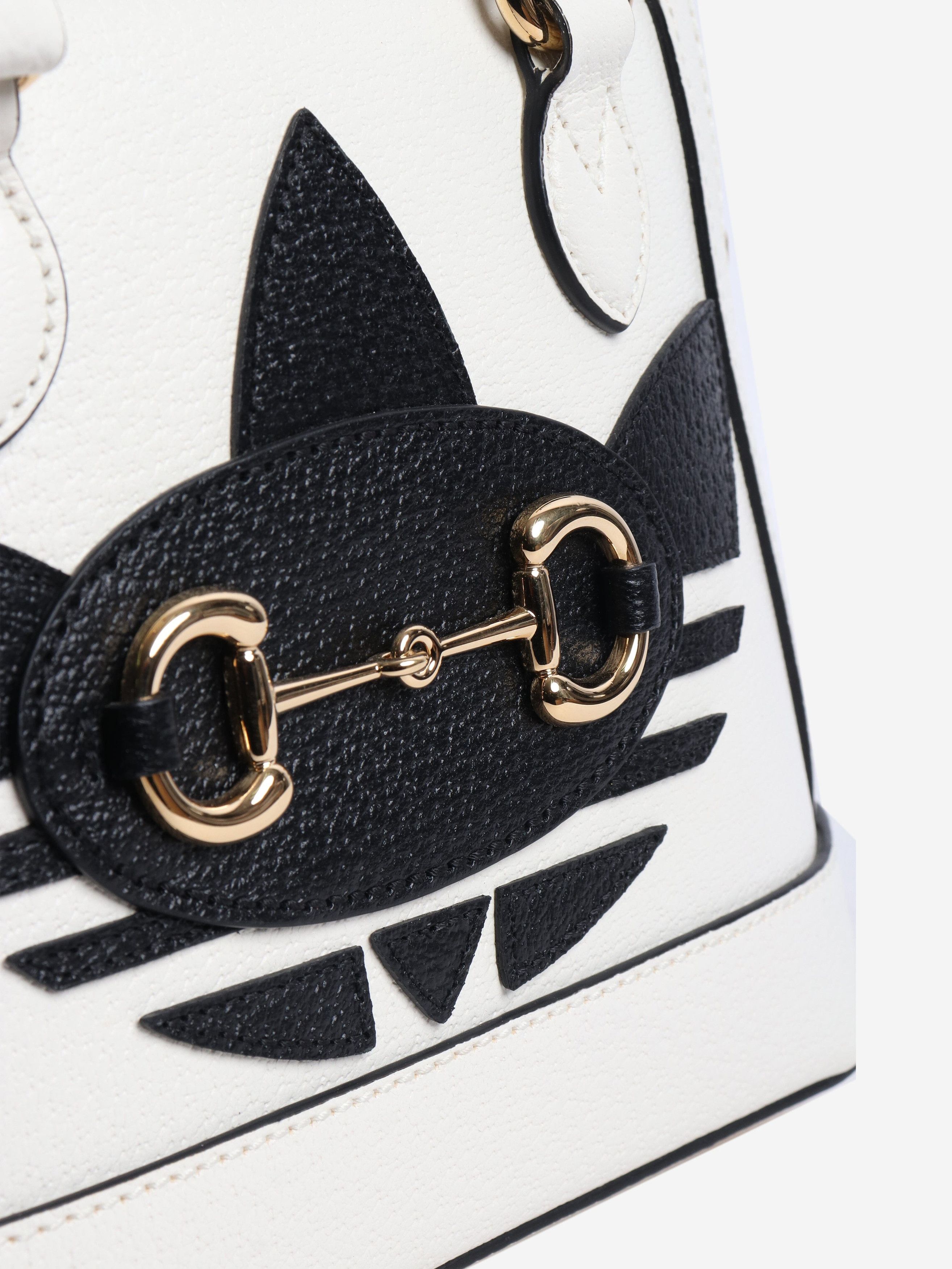 Gucci Black and white Horsebit 1955 shoulder bag Size ONE SIZE - 5 Thumbnail