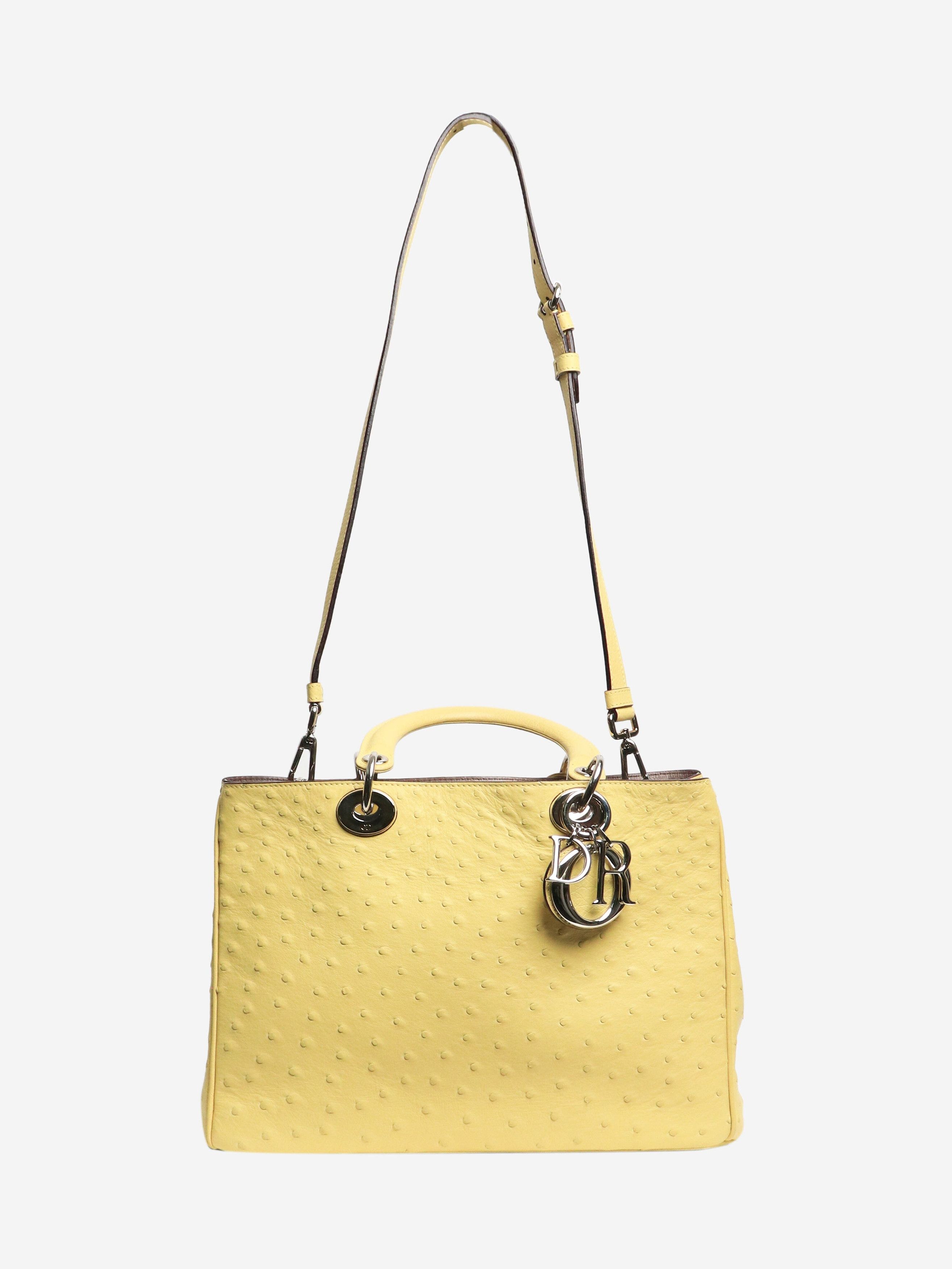 Dior Yellow 2013 issimo 2way bag in ostrich leather Size ONE SIZE - 2 Thumbnail