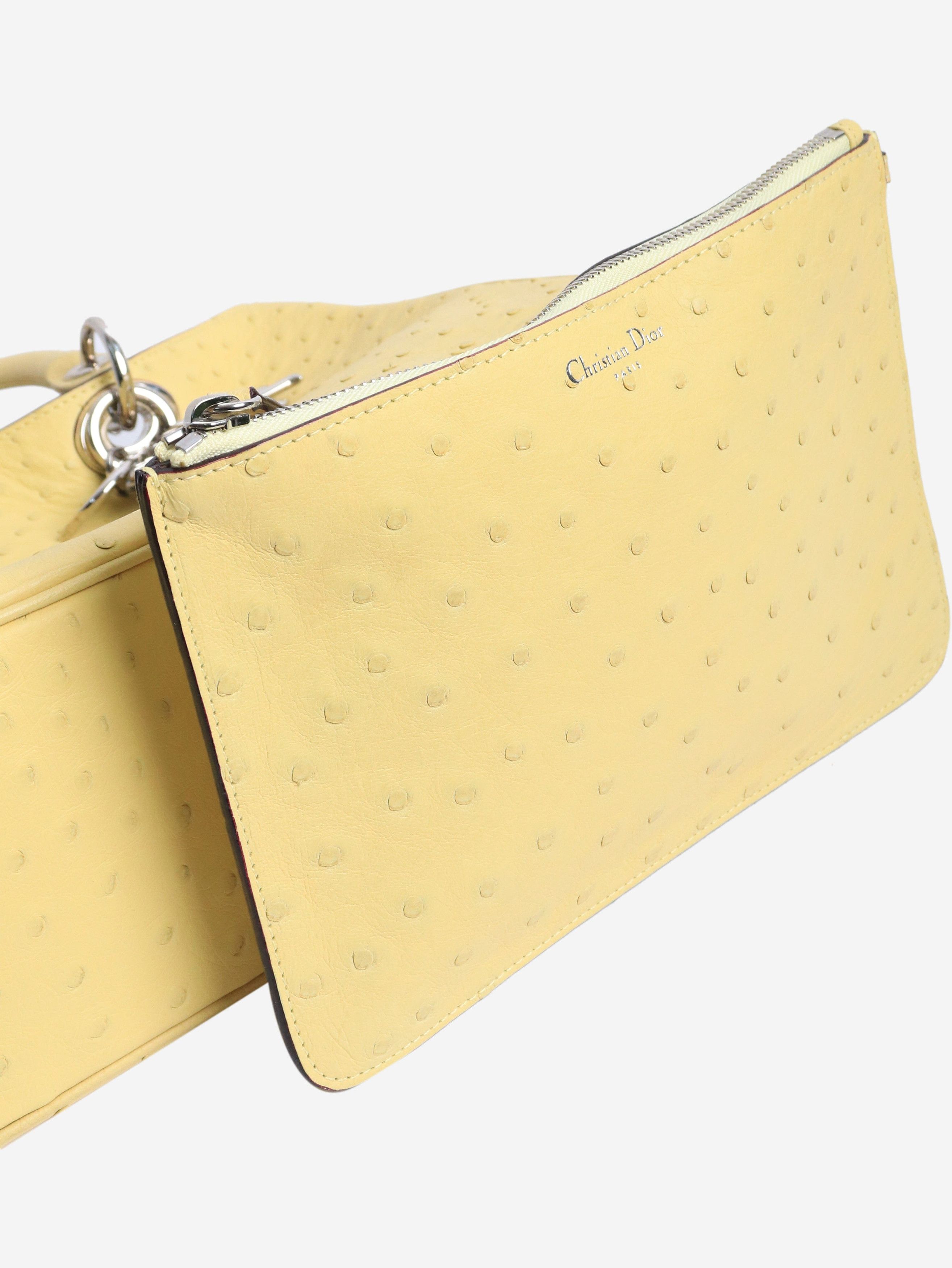 Dior Yellow 2013 issimo 2way bag in ostrich leather Size ONE SIZE - 6 Thumbnail