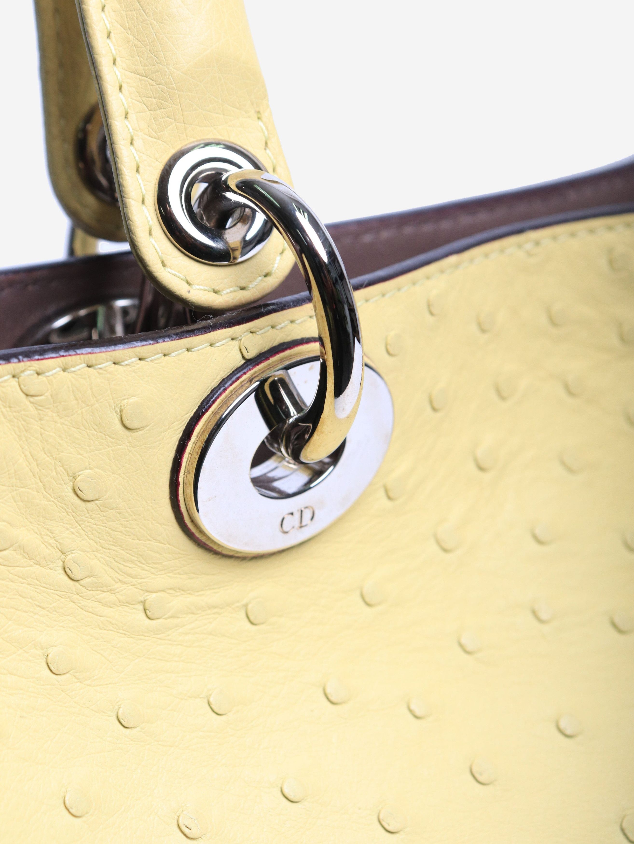 Dior Yellow 2013 issimo 2way bag in ostrich leather Size ONE SIZE - 4 Thumbnail
