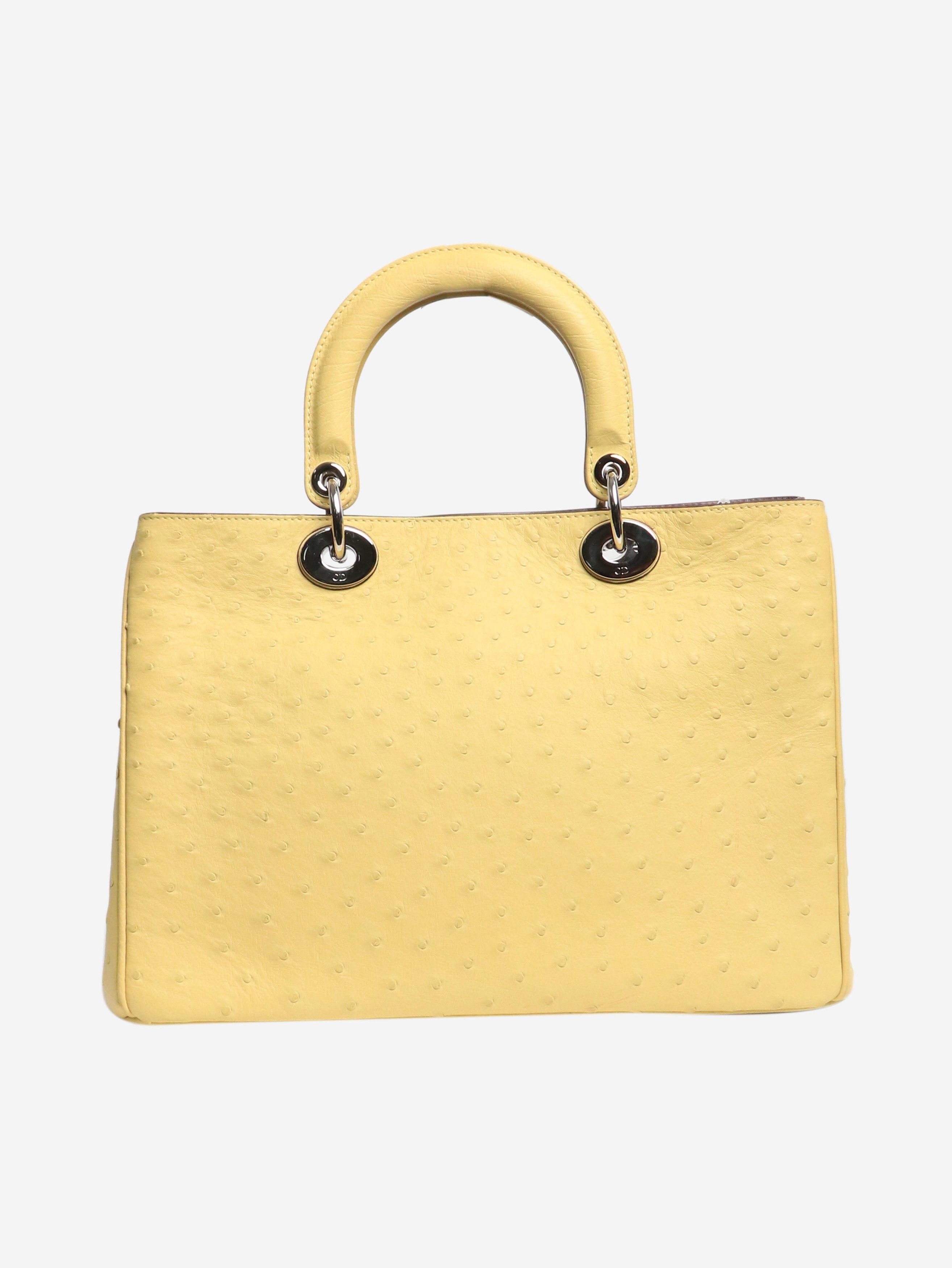 Dior Yellow 2013 issimo 2way bag in ostrich leather Size ONE SIZE - 3 Thumbnail