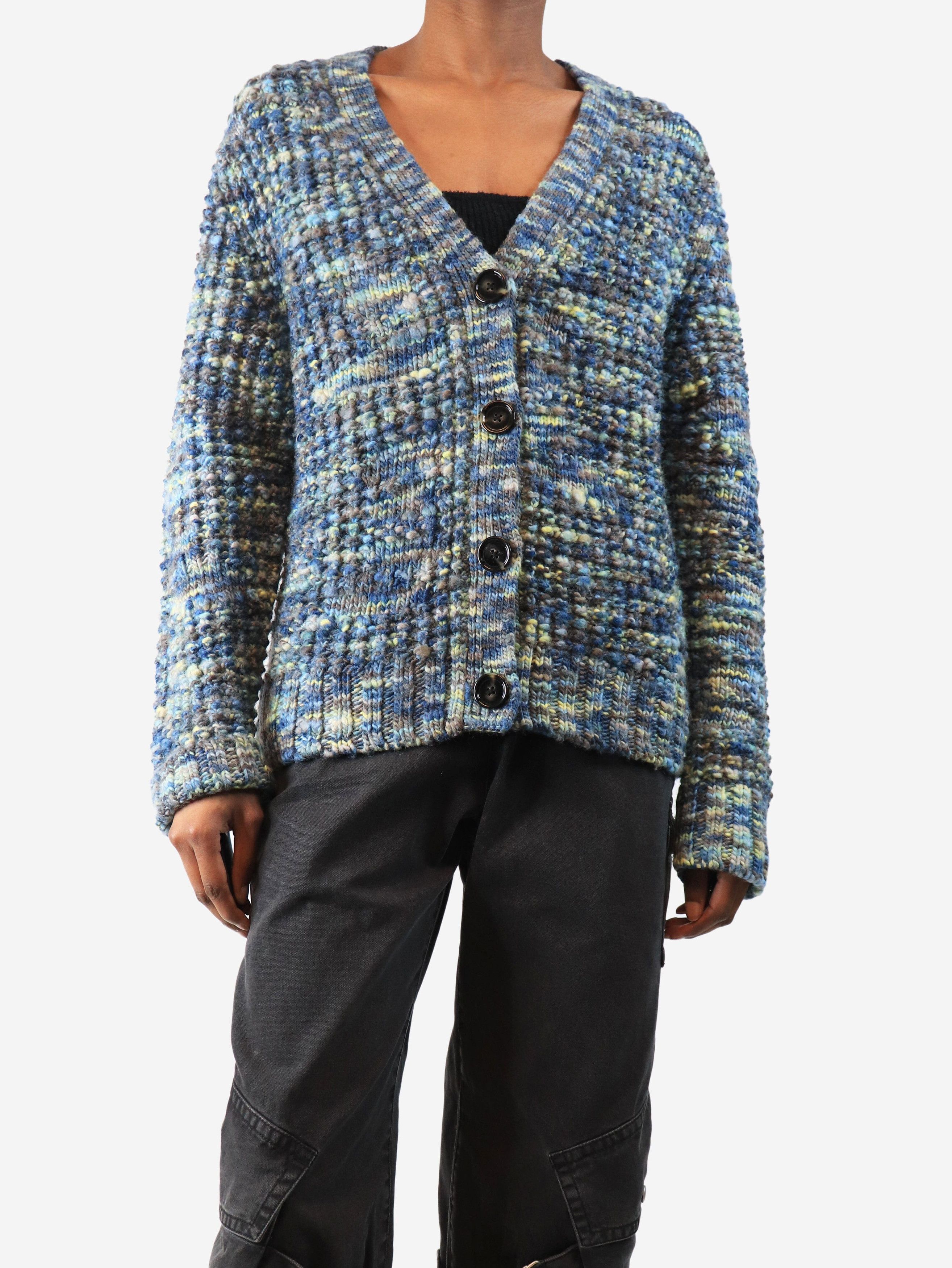 Acne Studios Blue Keatrice speckled-knit wool cardigan - XS Size XS / US 0-2 / IT 36-38 - 3 Thumbnail