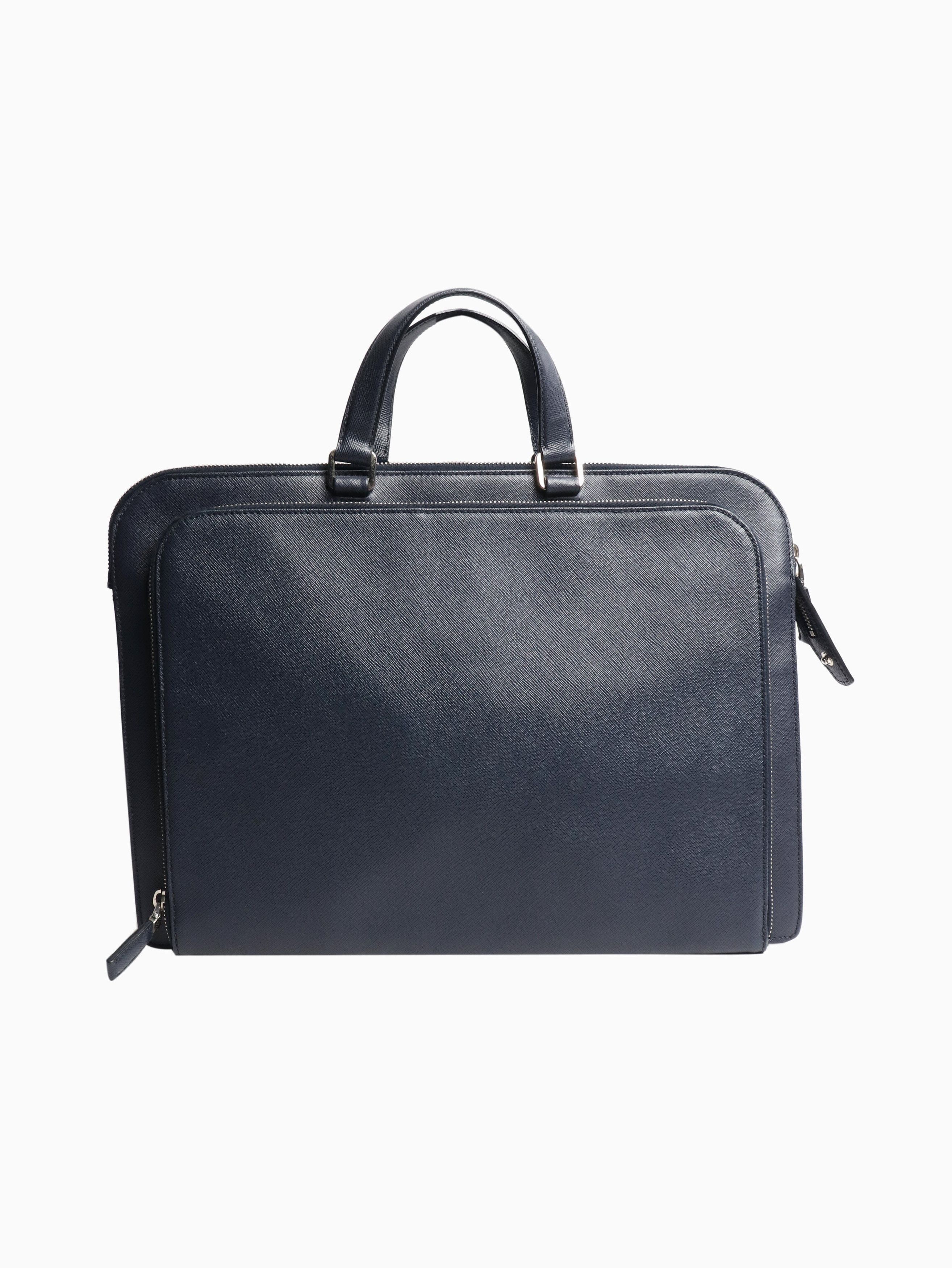 Prada Navy leather briefcase Size ONE SIZE - 3 Thumbnail