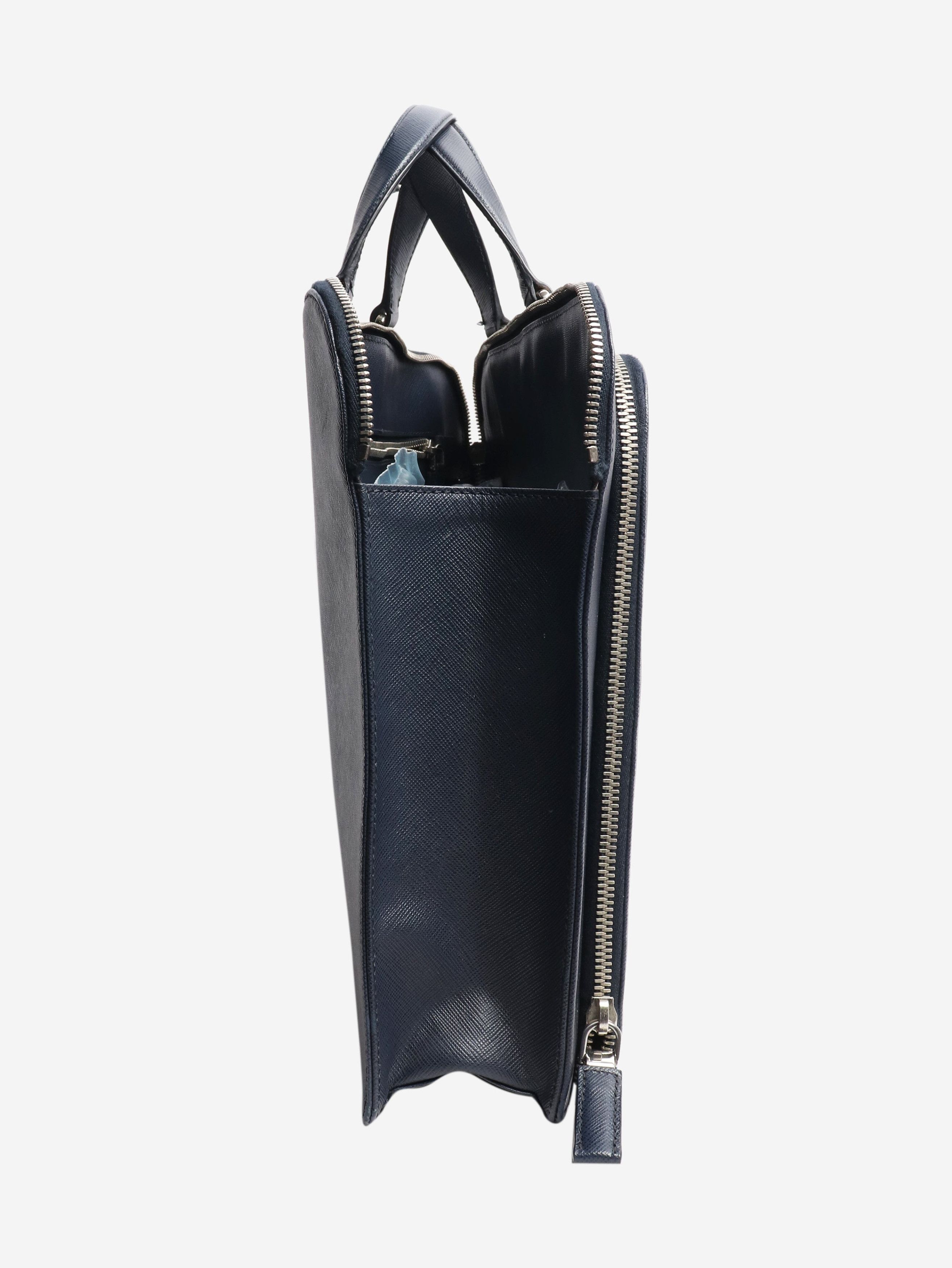 Prada Navy leather briefcase Size ONE SIZE - 2 Thumbnail