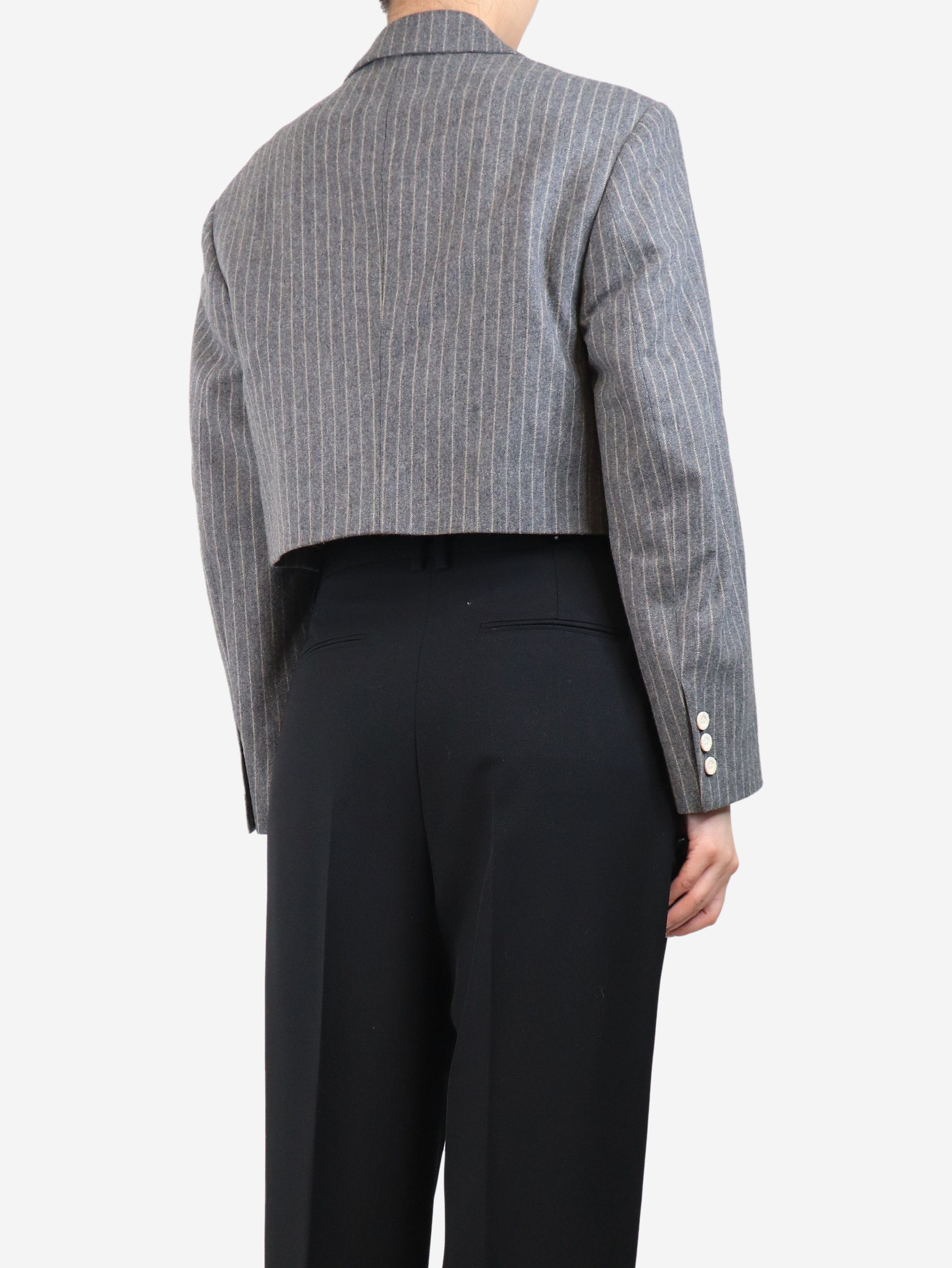 Acne Studios Grey pinstripe cropped wool jacket - UK 8 Size S / US 4 / IT 40 - 2 Thumbnail