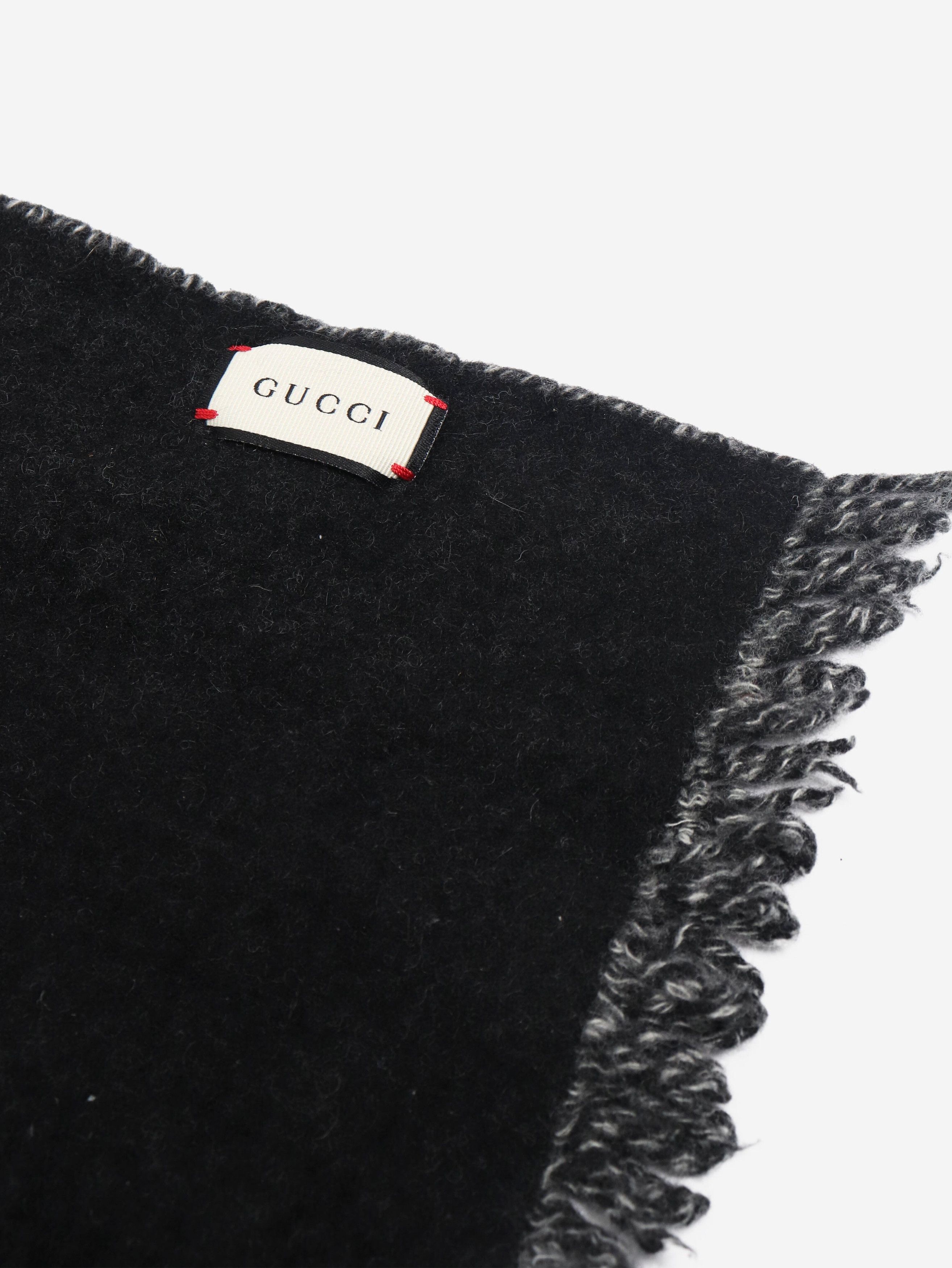 Gucci Black diamond logo fringe scarf Size ONE SIZE - 4 Thumbnail