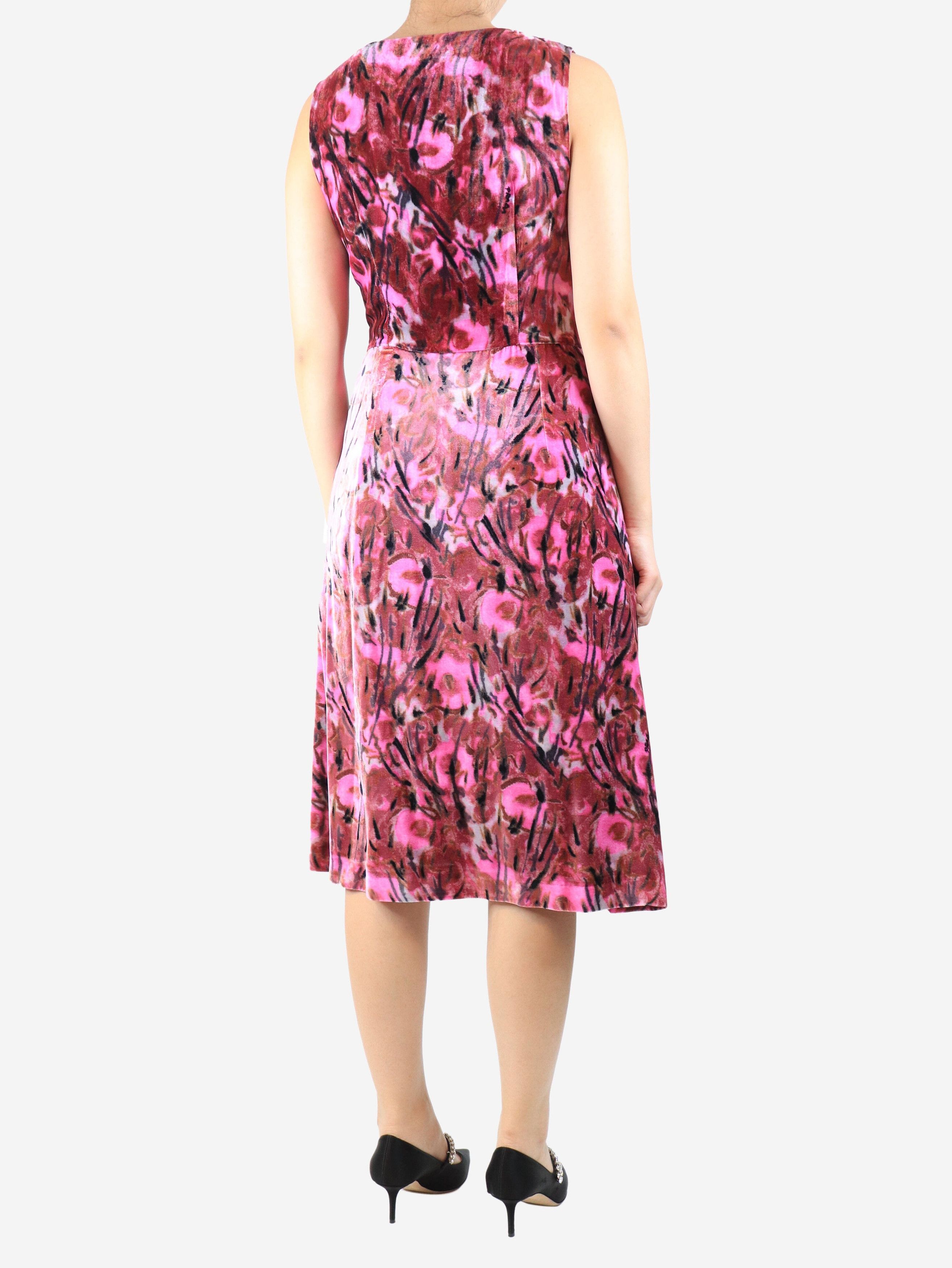 Prada Pink sleeveless velvet midi dress - UK 10 Size M / US 6-8 / IT 42-44 - 3 Thumbnail