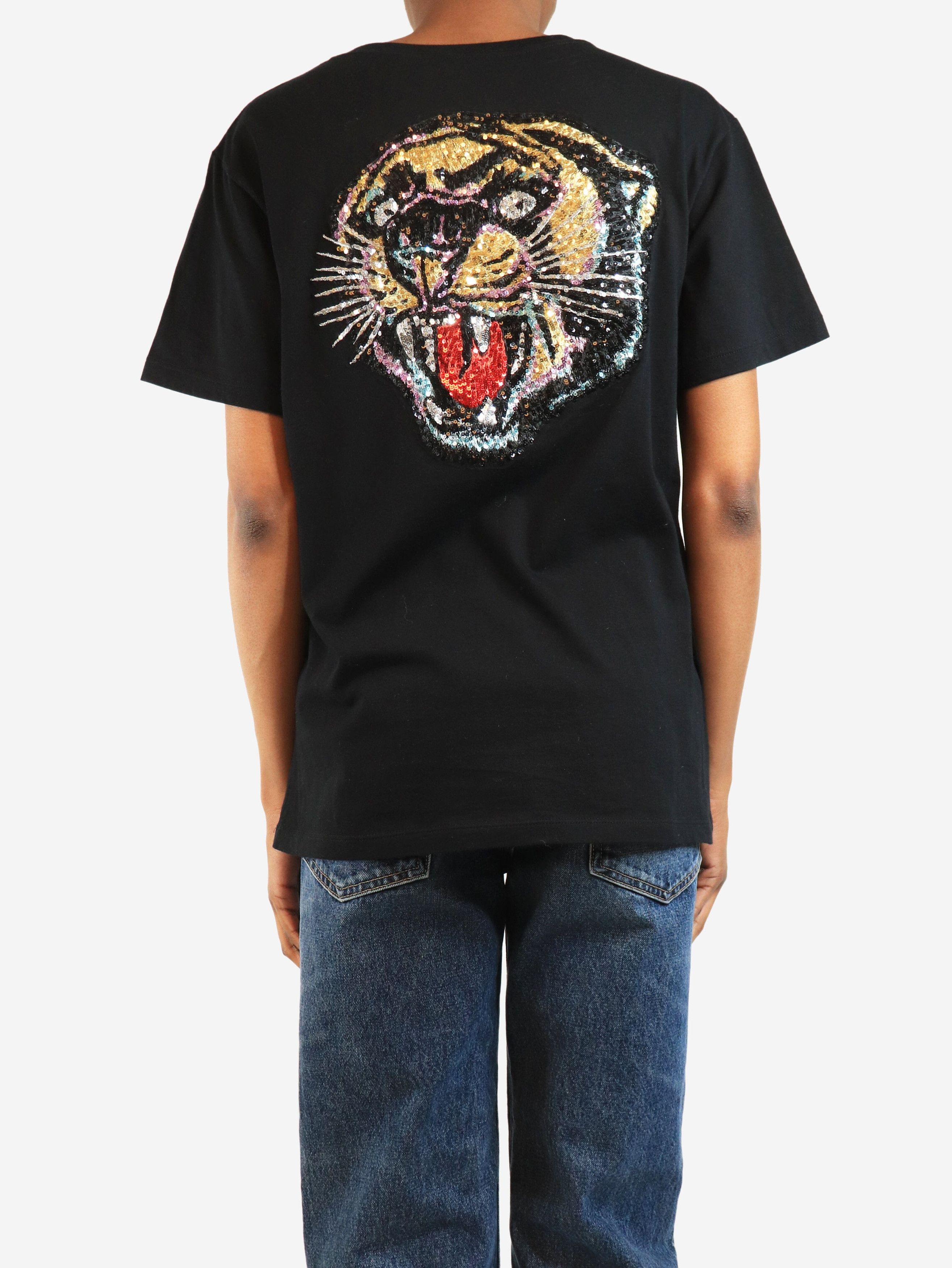Gucci Black sequin logo t-shirt - XS Size XS / US 0-2 / IT 36-38 - 2 Thumbnail