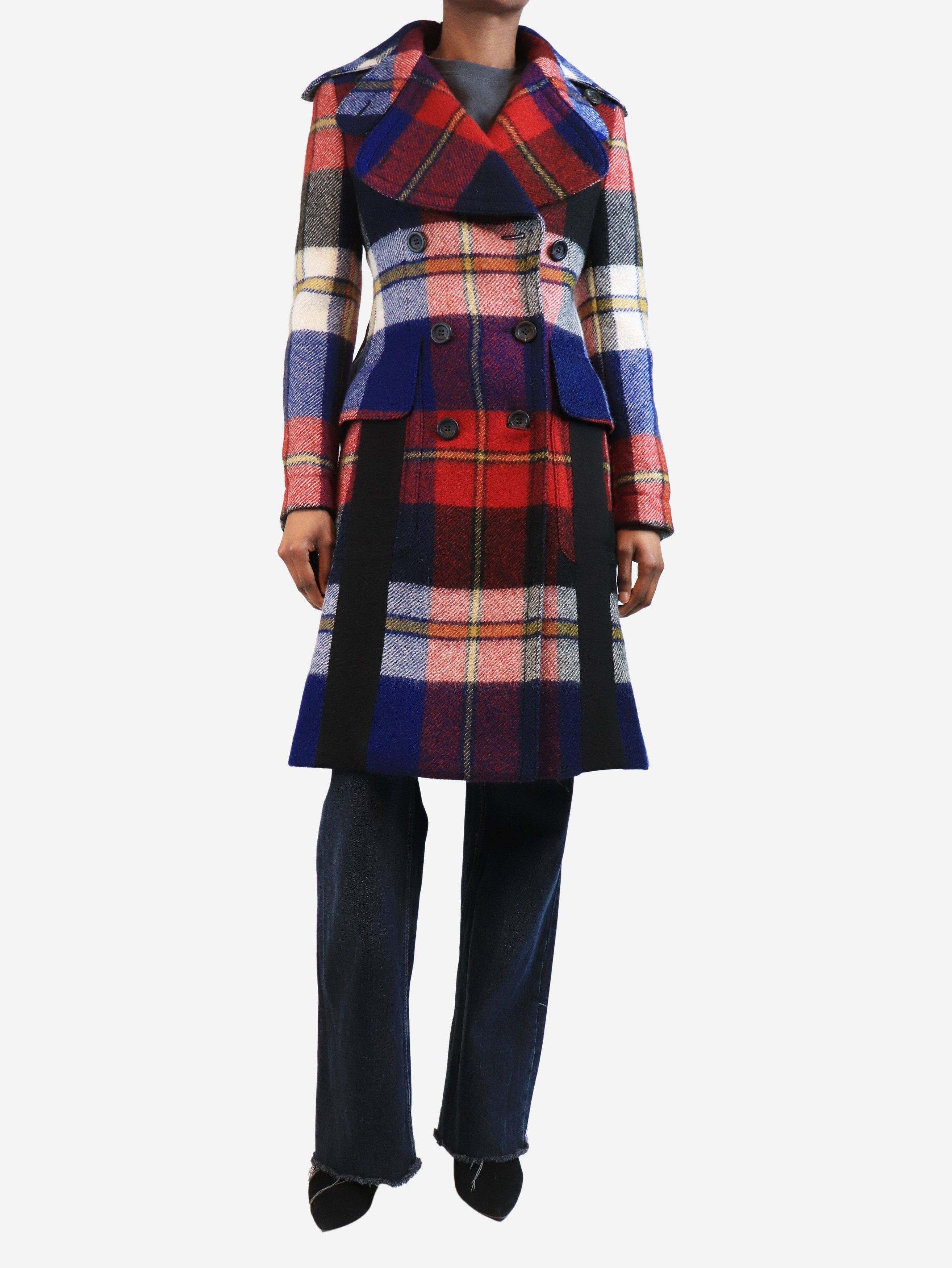 Prada Red plaid wool trench coat - UK 6 Size XS / US 0-2 / IT 36-38 - 3 Thumbnail