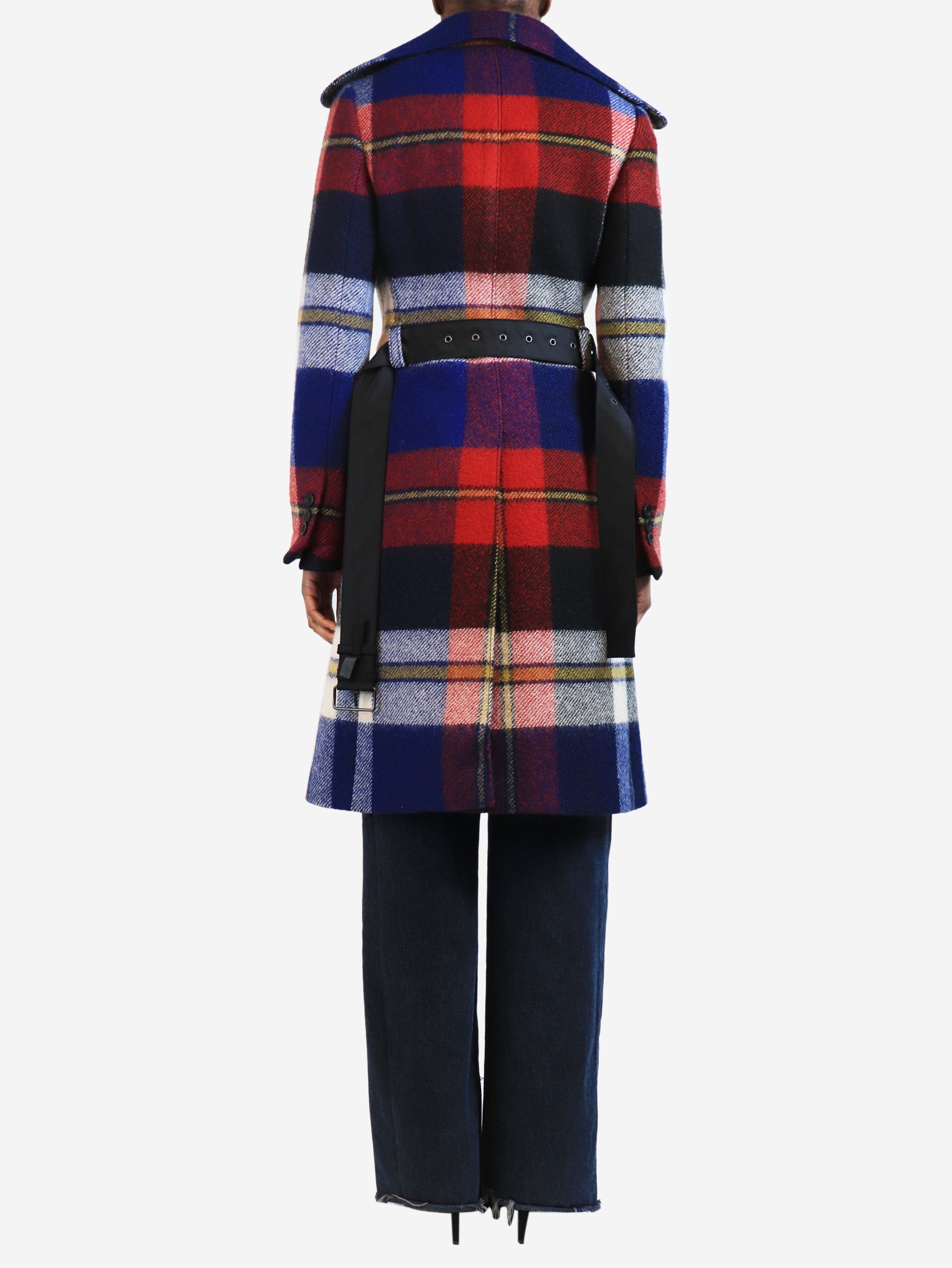 Prada Red plaid wool trench coat - UK 6 Size XS / US 0-2 / IT 36-38 - 2 Thumbnail