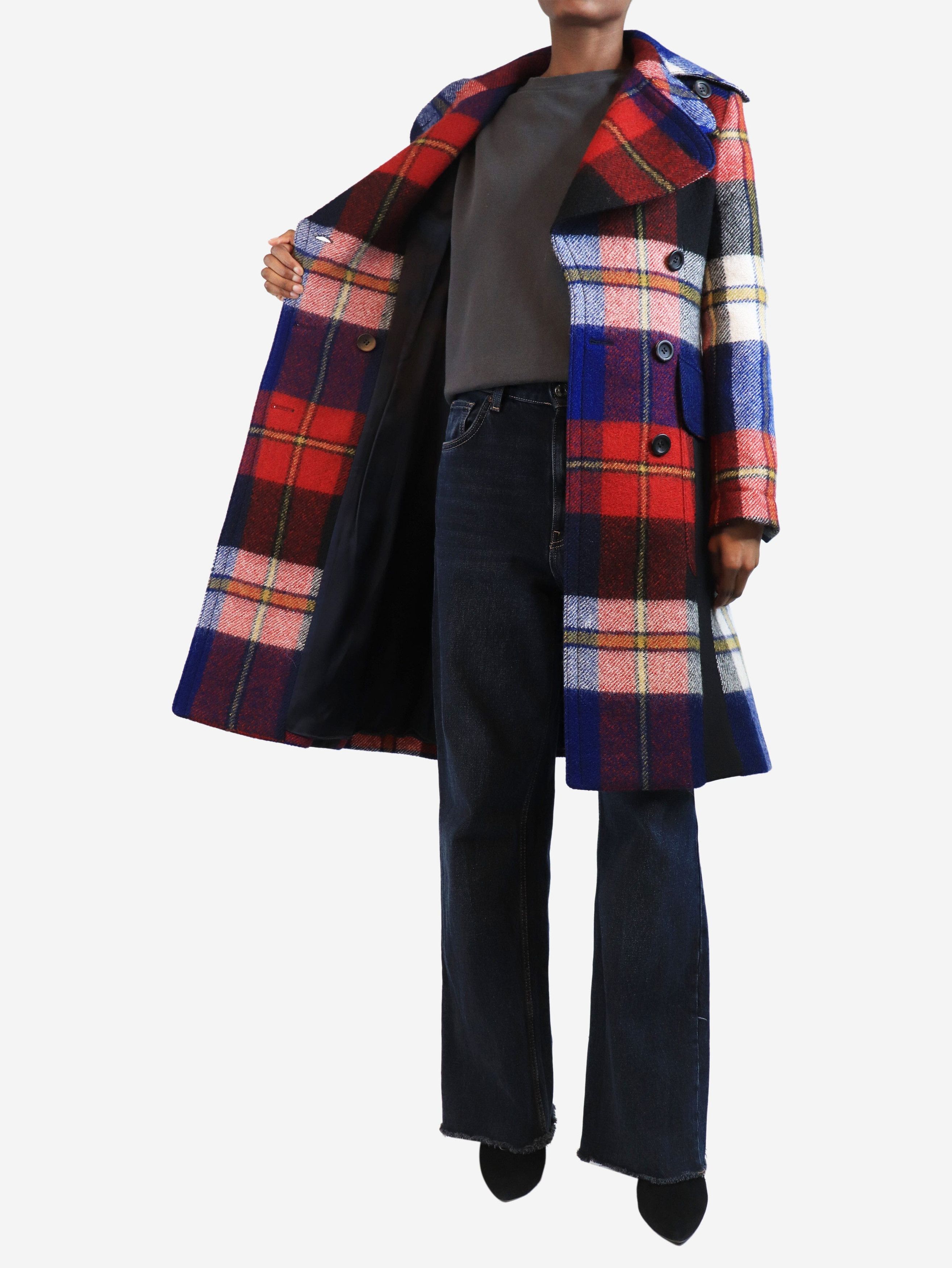 Prada Red plaid wool trench coat - UK 6 Size XS / US 0-2 / IT 36-38 - 4 Thumbnail