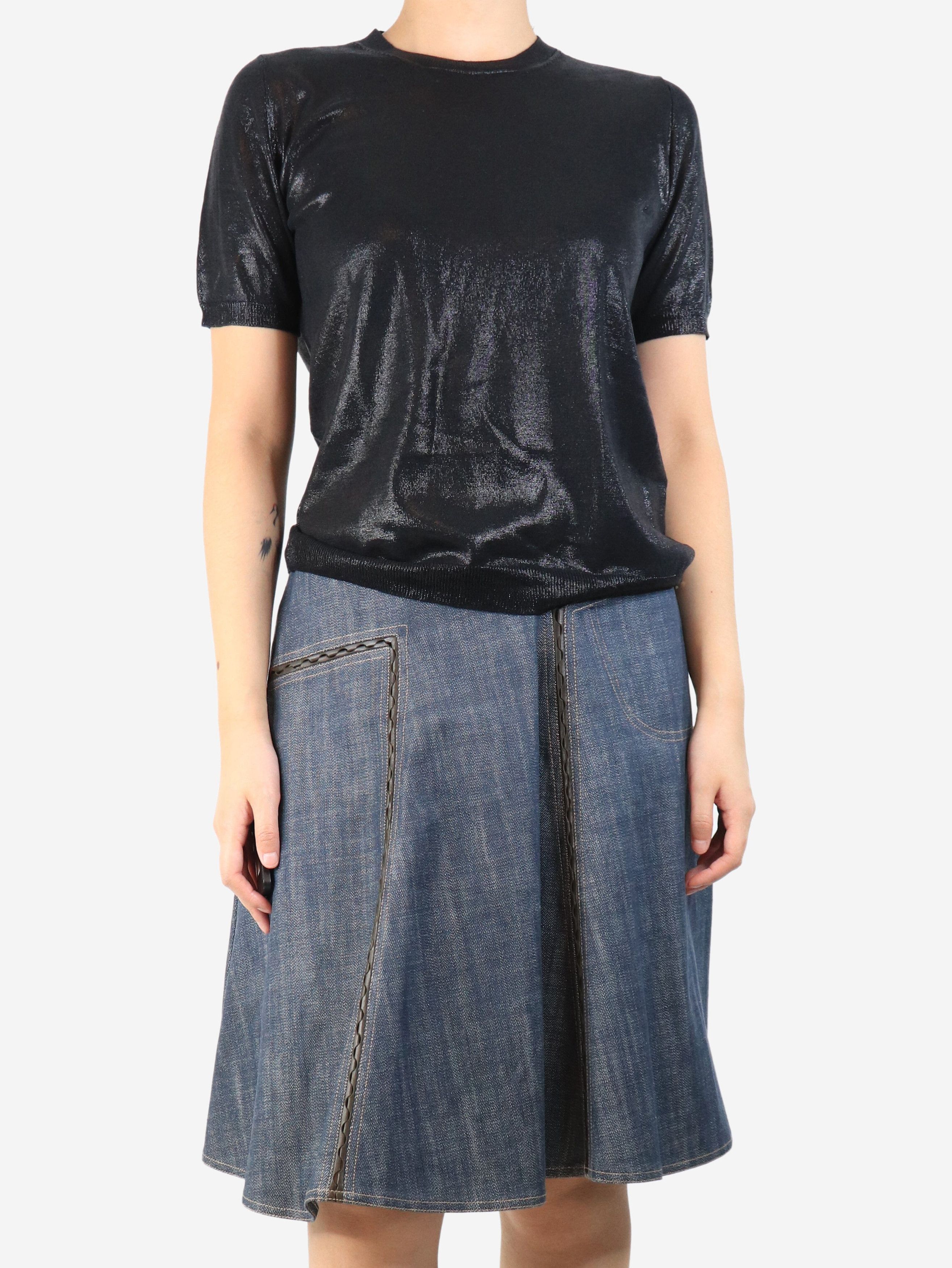 Prada Black lurex wool top - UK 12 Size M / US 6-8 / IT 42-44 - 3 Thumbnail