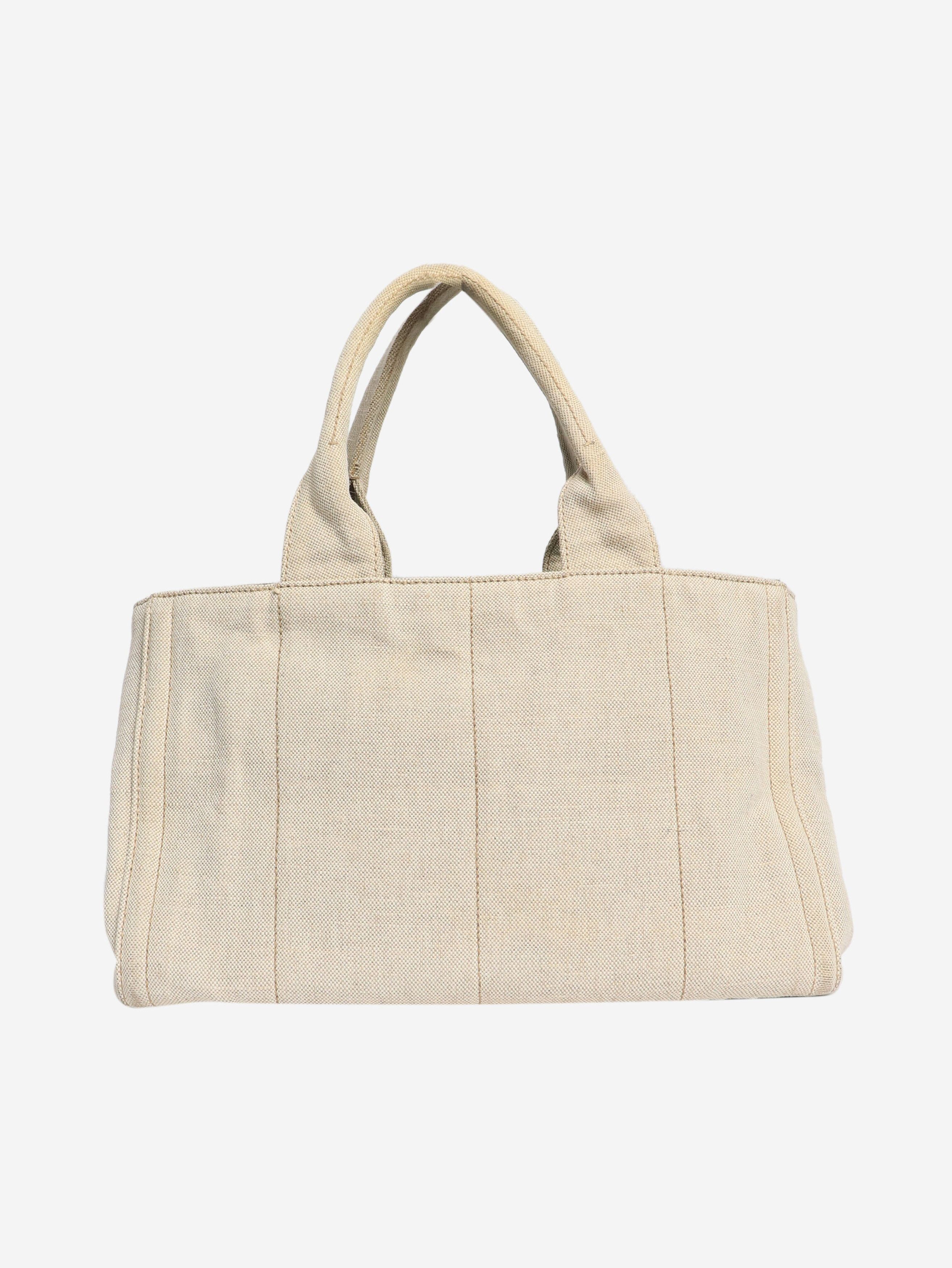 Prada Neutral canvas tote bag Size ONE SIZE - 3 Thumbnail