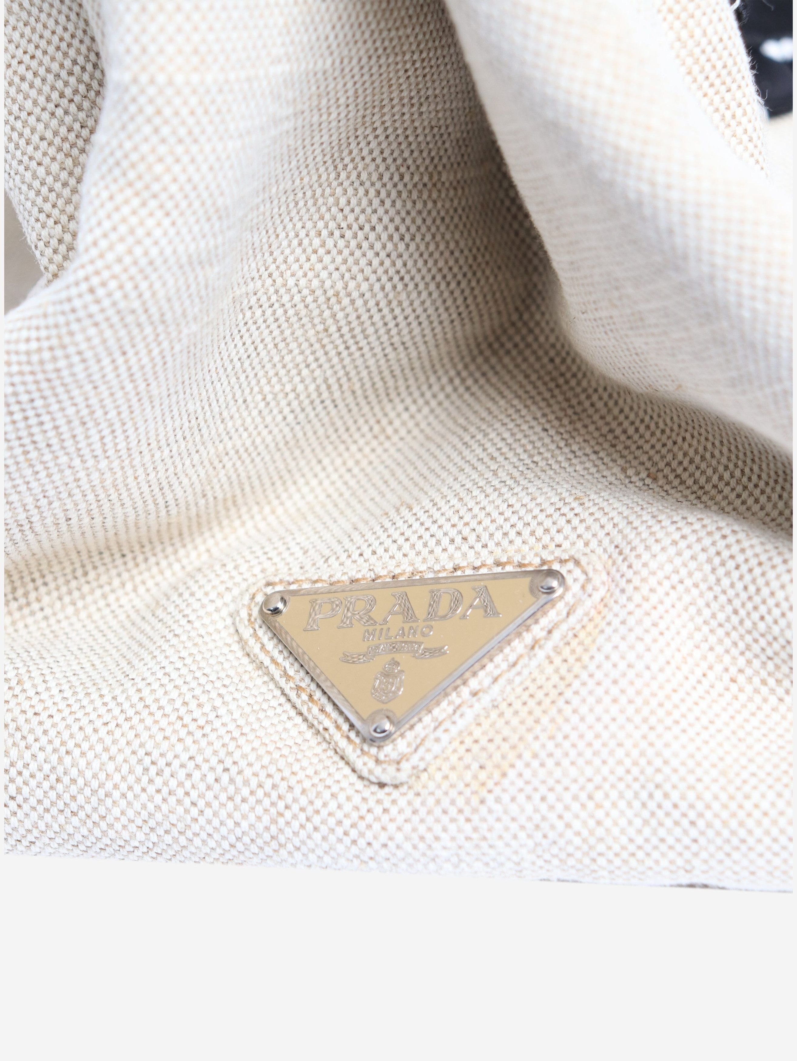 Prada Neutral canvas tote bag Size ONE SIZE - 6 Thumbnail