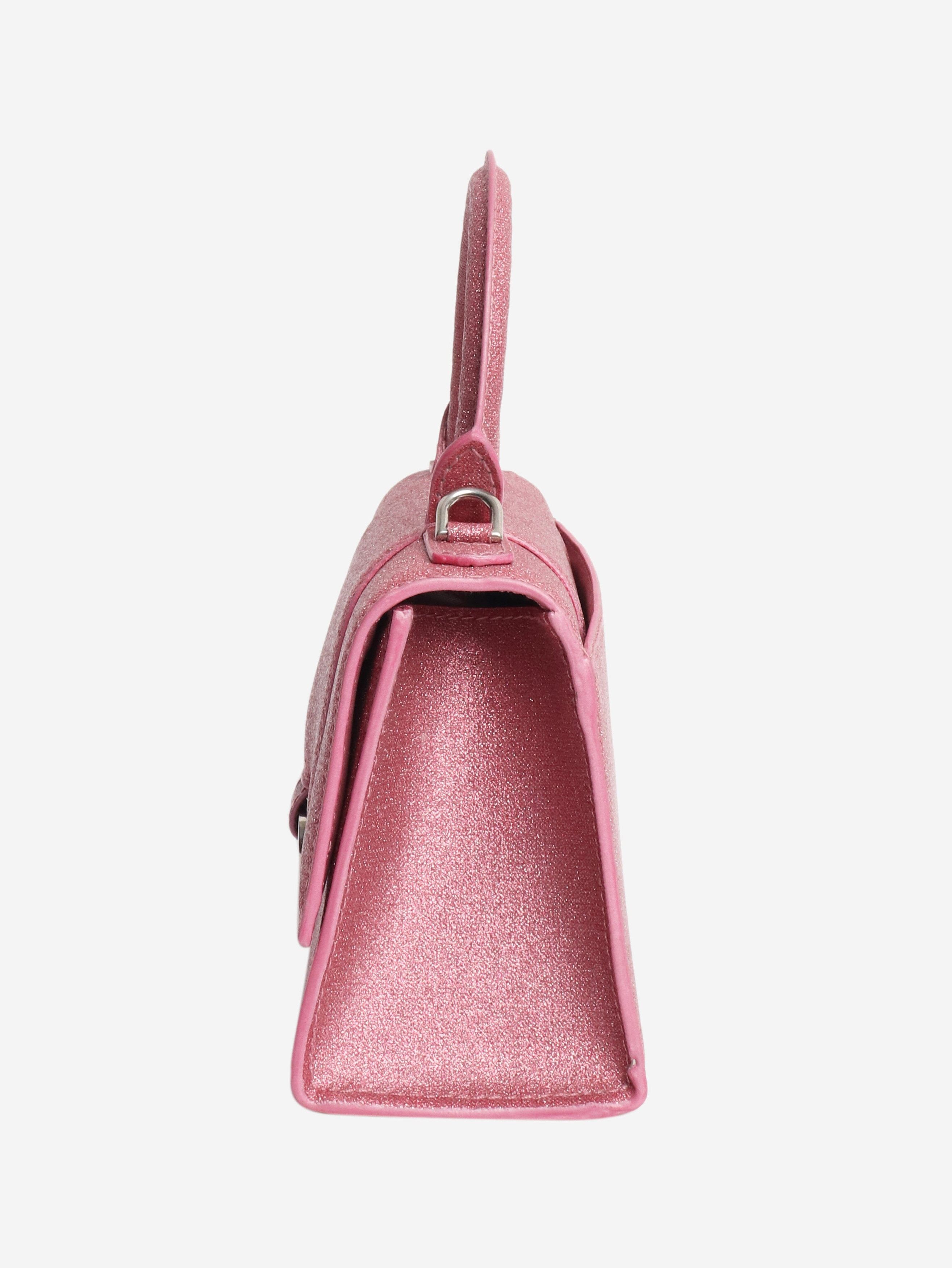 Balenciaga Pink glitter Hourglass XS handbag Size ONE SIZE - 2 Thumbnail