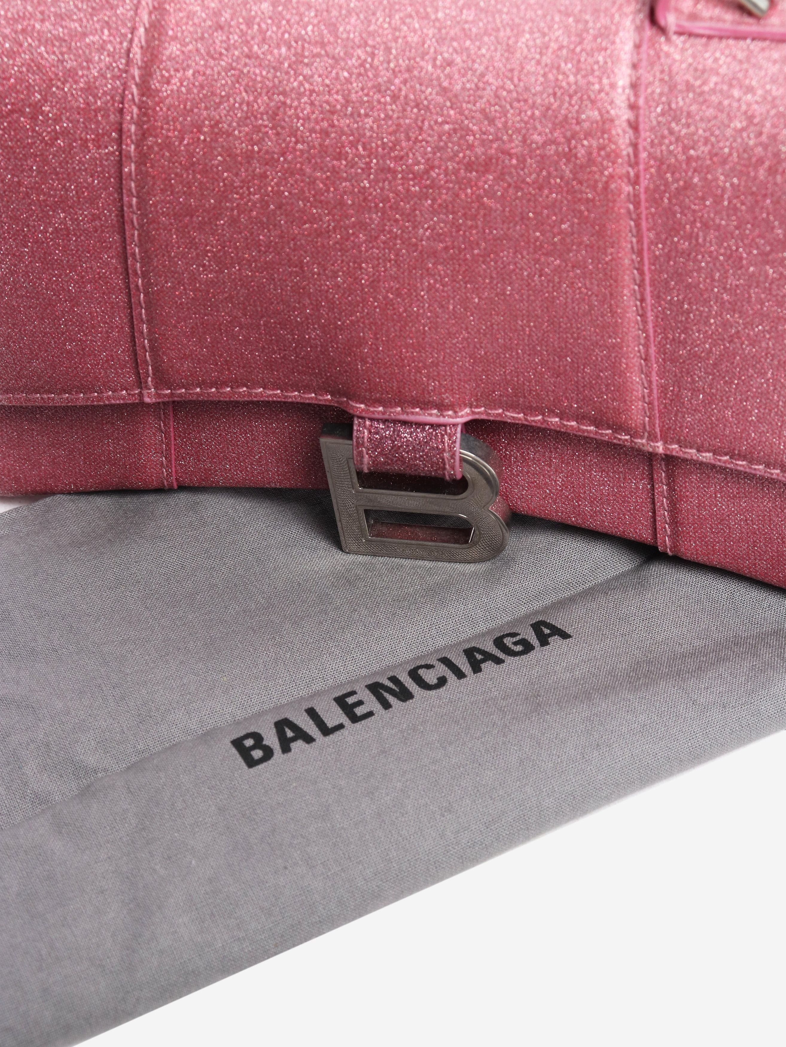 Balenciaga Pink glitter Hourglass XS handbag Size ONE SIZE - 7 Thumbnail
