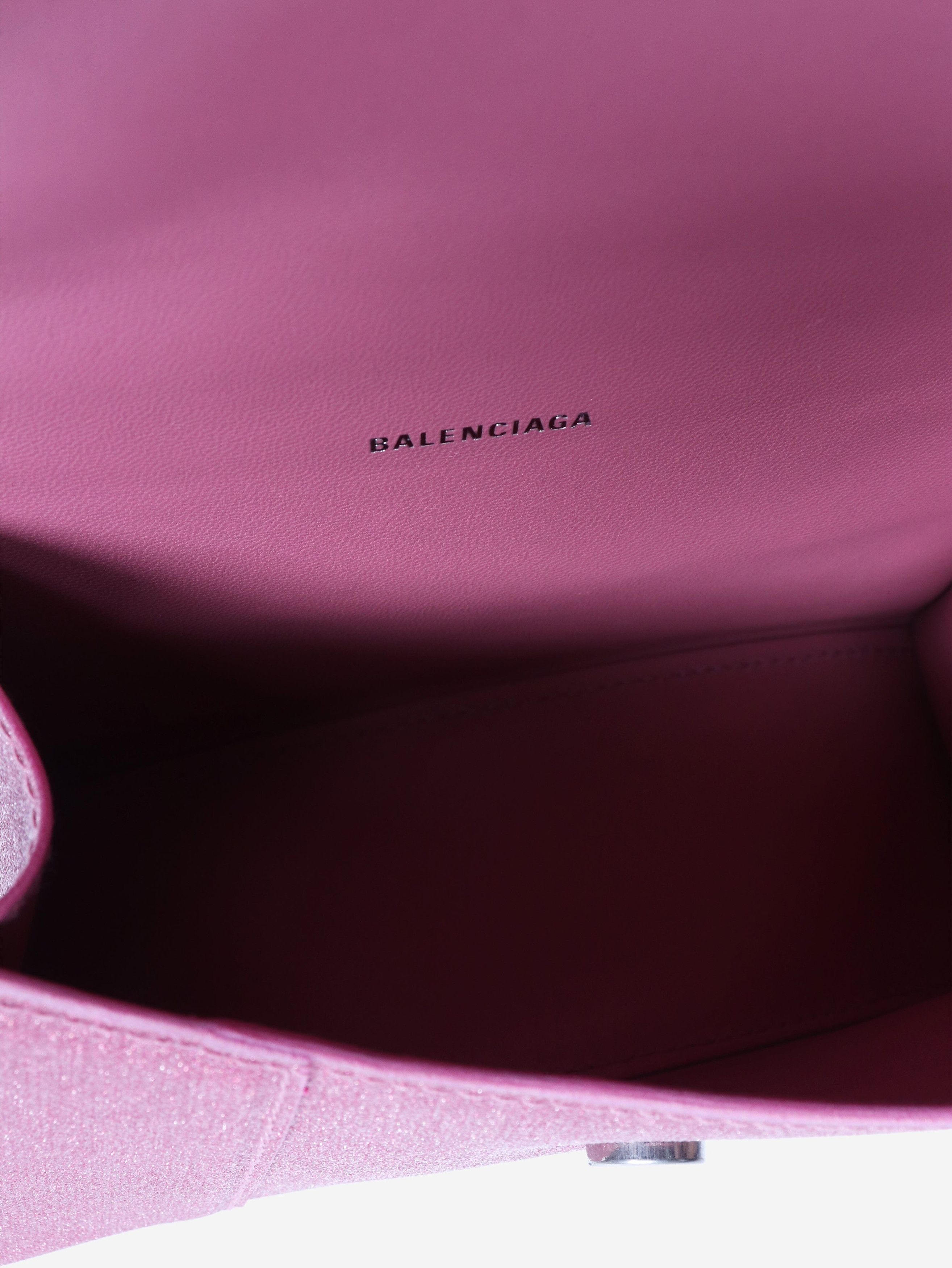 Balenciaga Pink glitter Hourglass XS handbag Size ONE SIZE - 5 Thumbnail