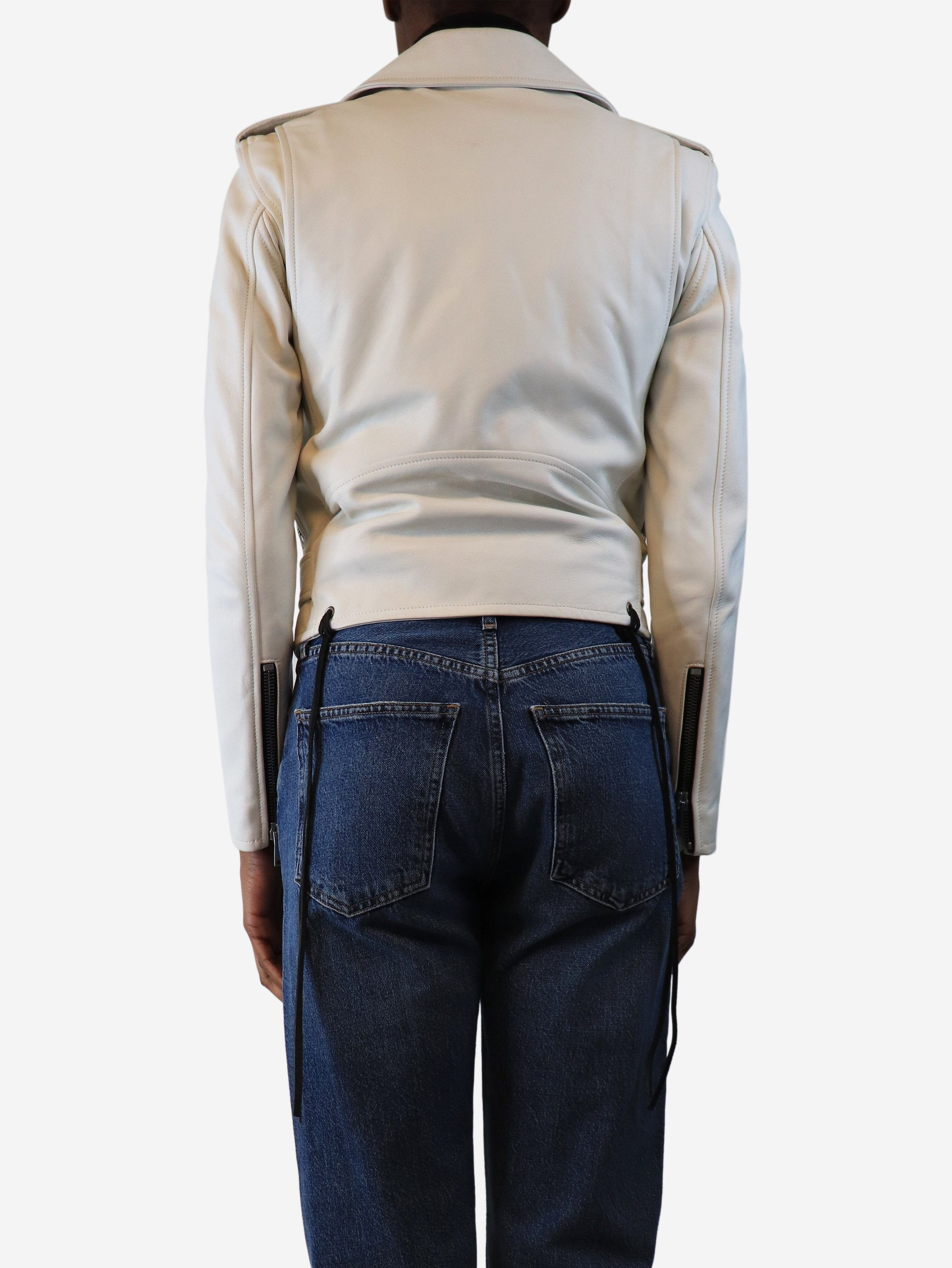 Other White leather biker jacket - UK 8 Size S / US 4 / IT 40 - 2 Thumbnail