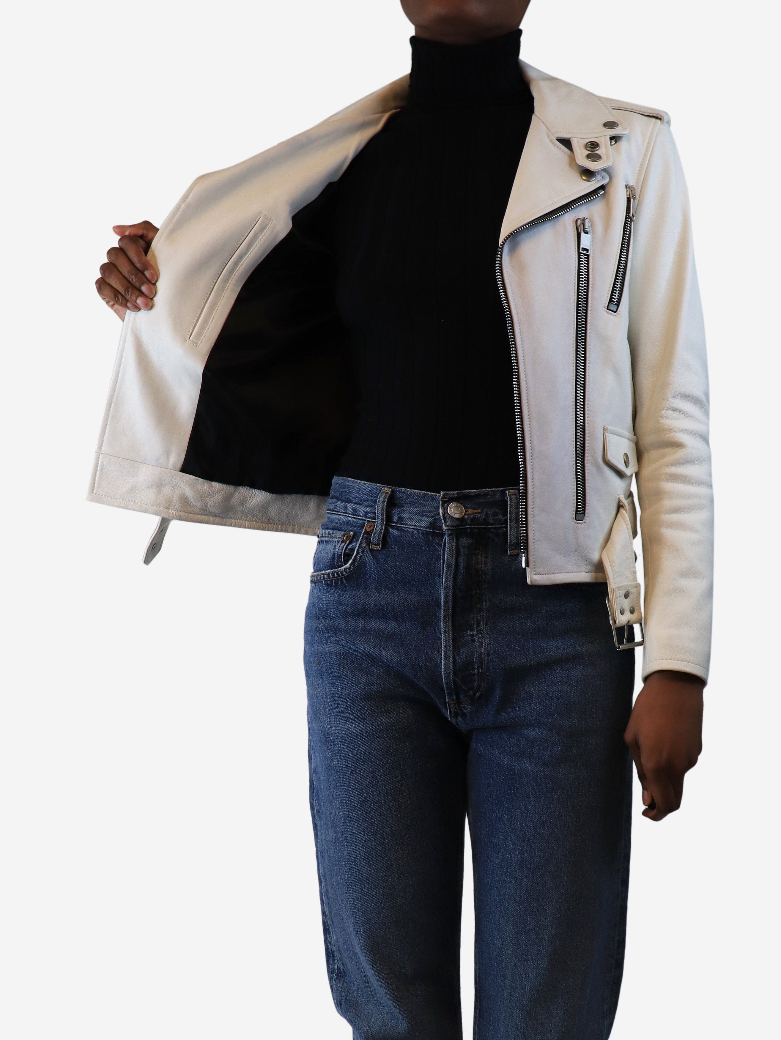 Other White leather biker jacket - UK 8 Size S / US 4 / IT 40 - 4 Thumbnail