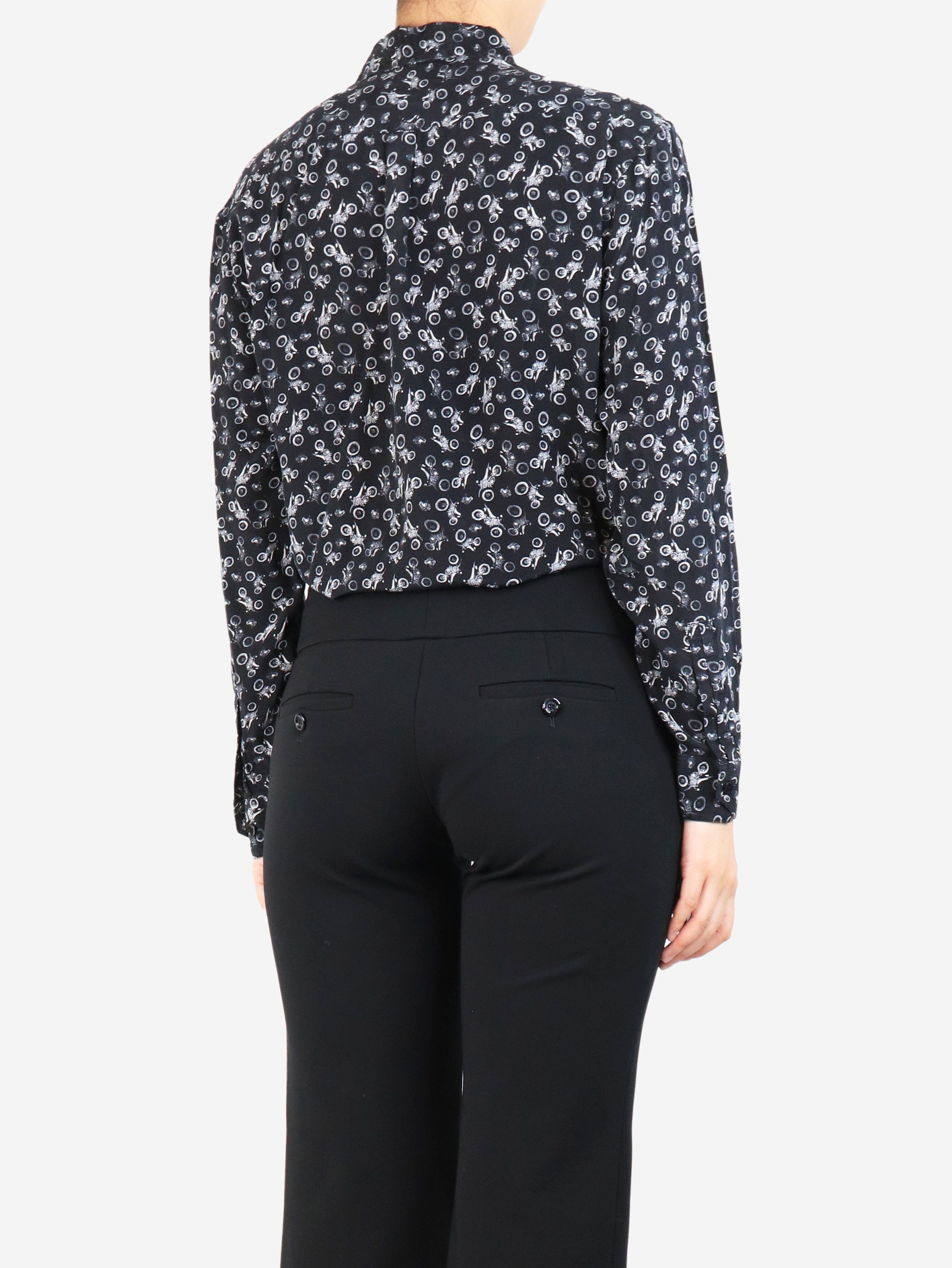 Other Black motorcyle printed silk shirt - UK 8 Size S / US 4 / IT 40 - 2 Thumbnail