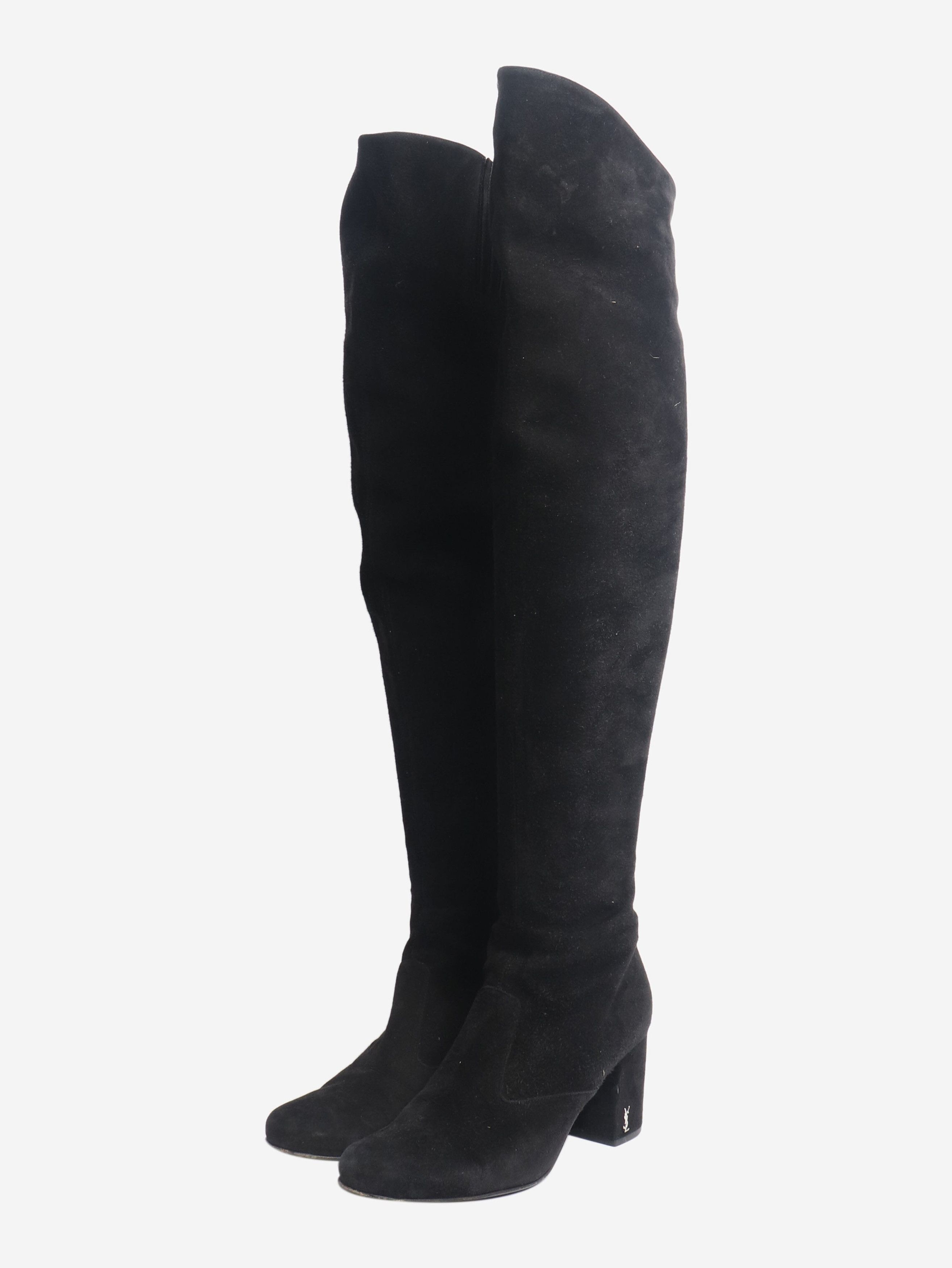 Other Black suede thigh-high boots - EU 37 Size US 6 / IT 36 - 2 Thumbnail