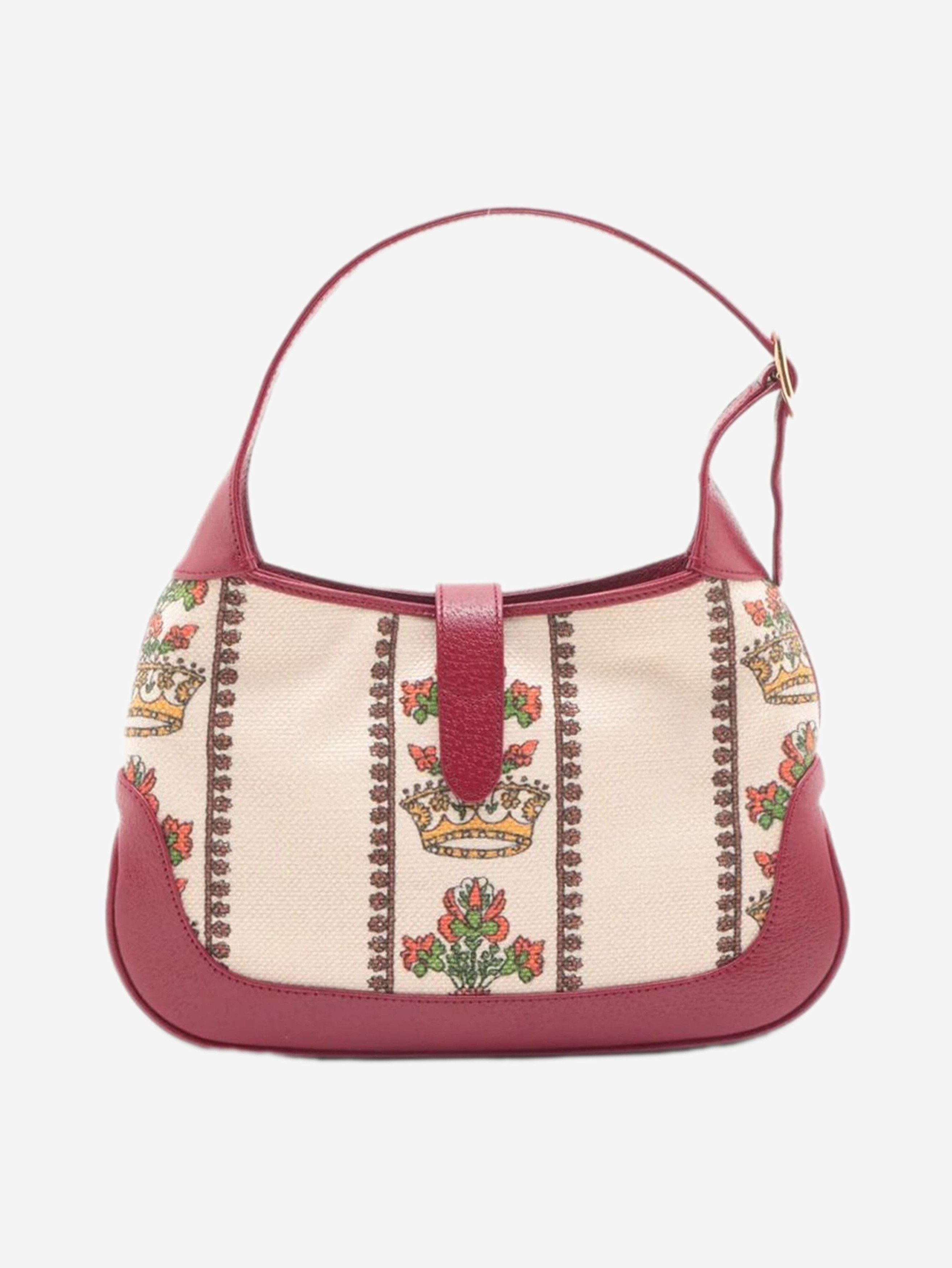 Gucci Neutral and burgundy Jackie 1961 Crown shoulder bag Size ONE SIZE - 2 Thumbnail