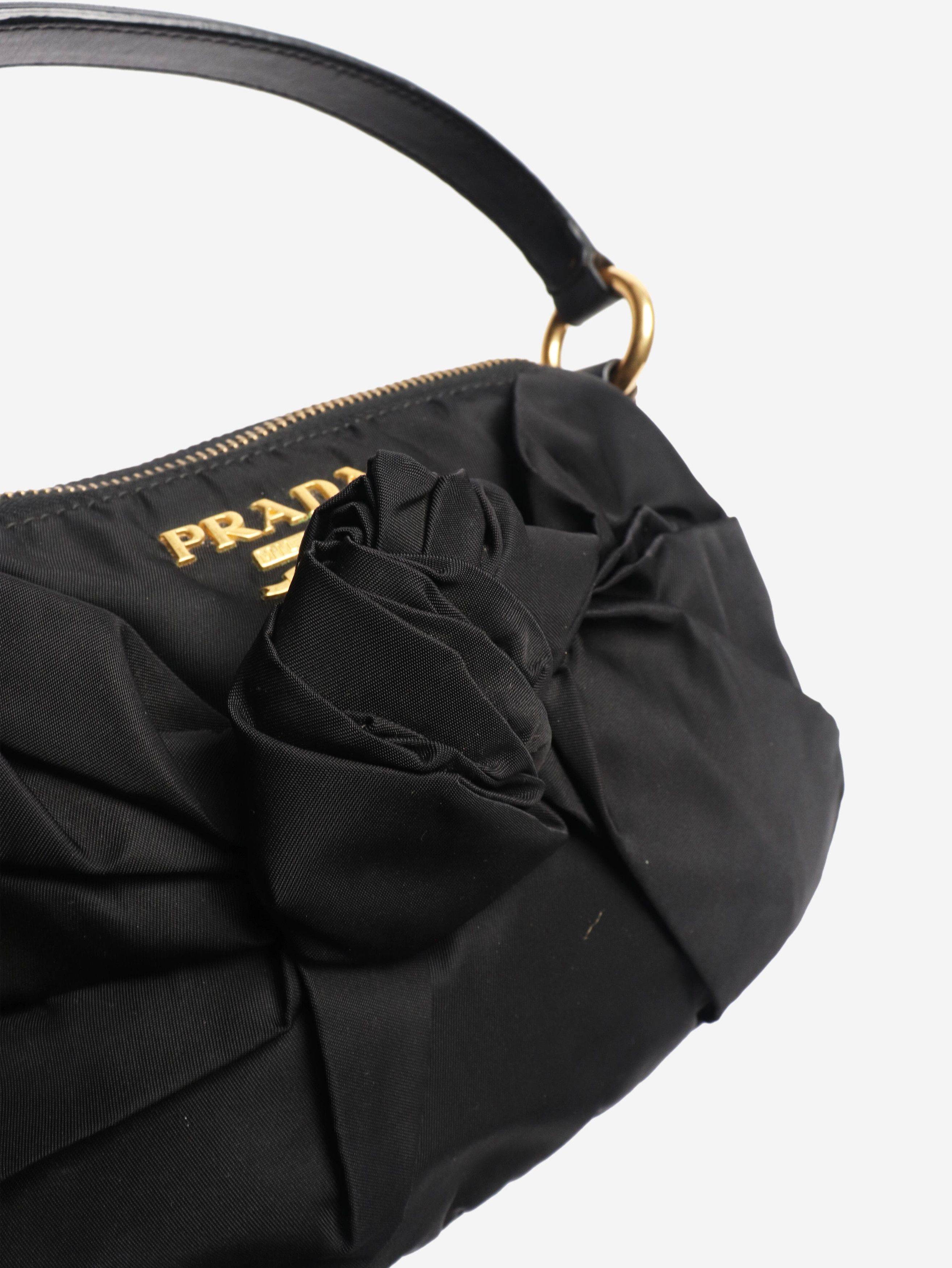 Prada Black nylon knot-front mini handbag Size ONE SIZE - 5 Thumbnail