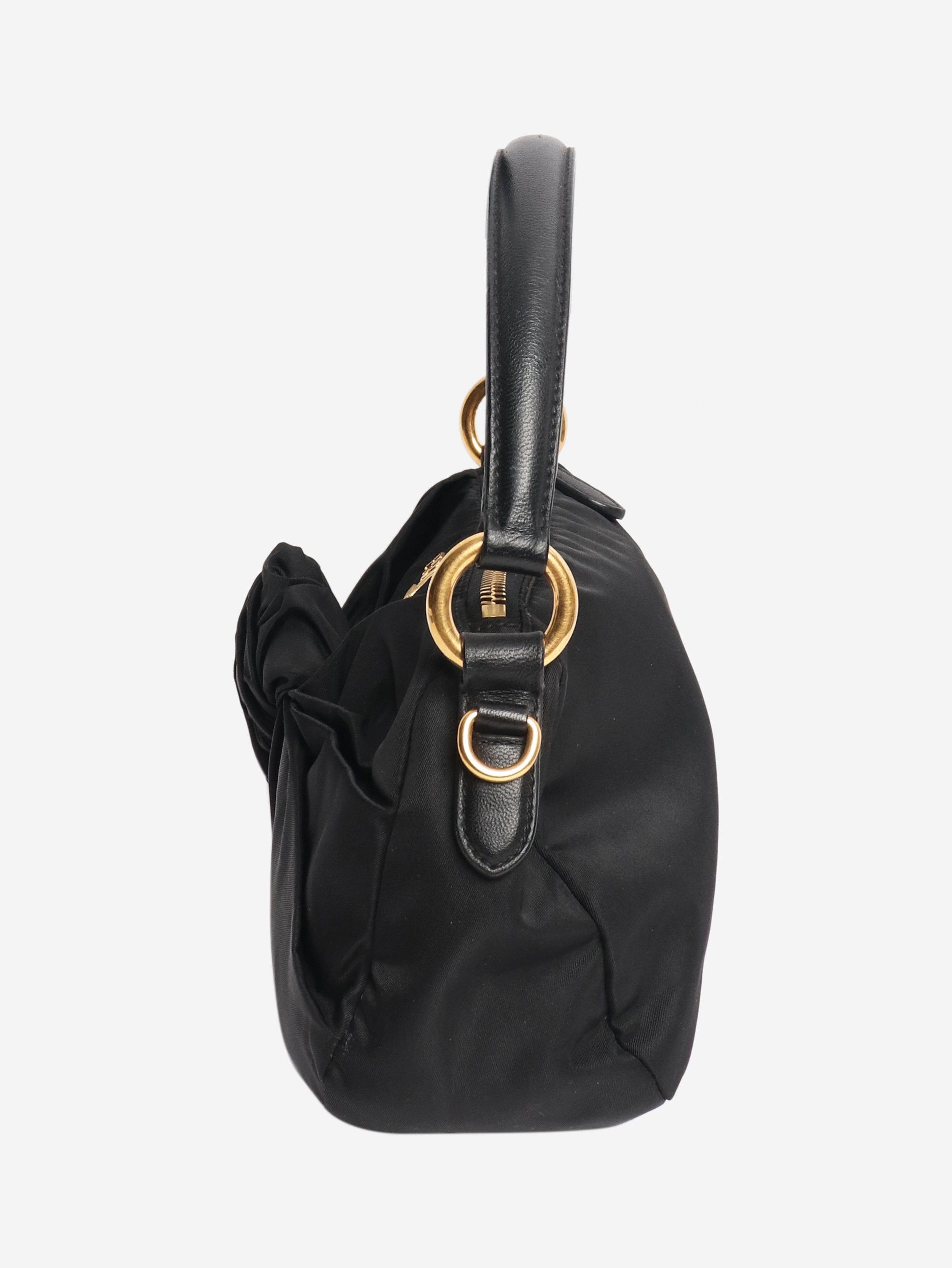 Prada Black nylon knot-front mini handbag Size ONE SIZE - 2 Thumbnail