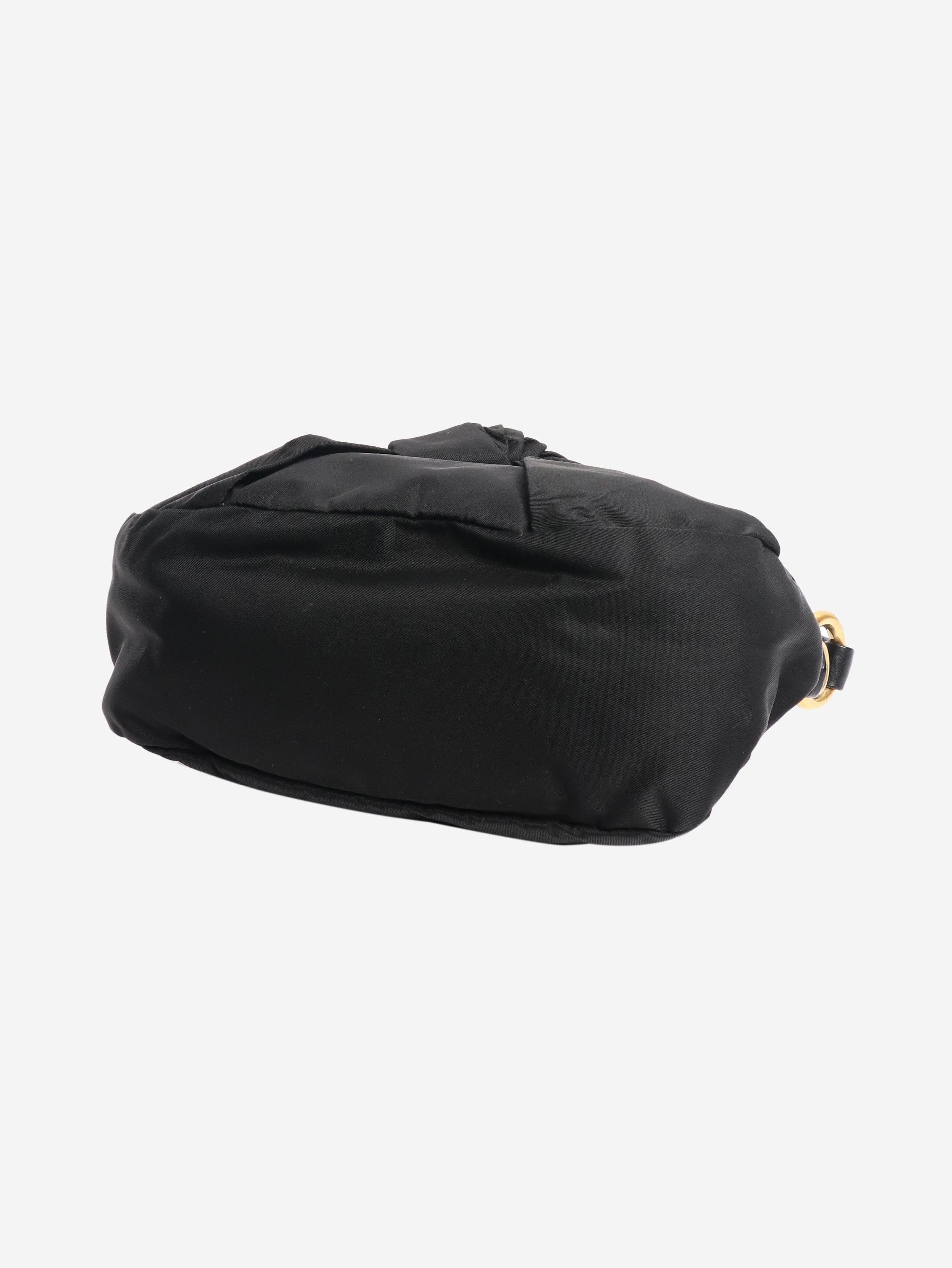 Prada Black nylon knot-front mini handbag Size ONE SIZE - 4 Thumbnail