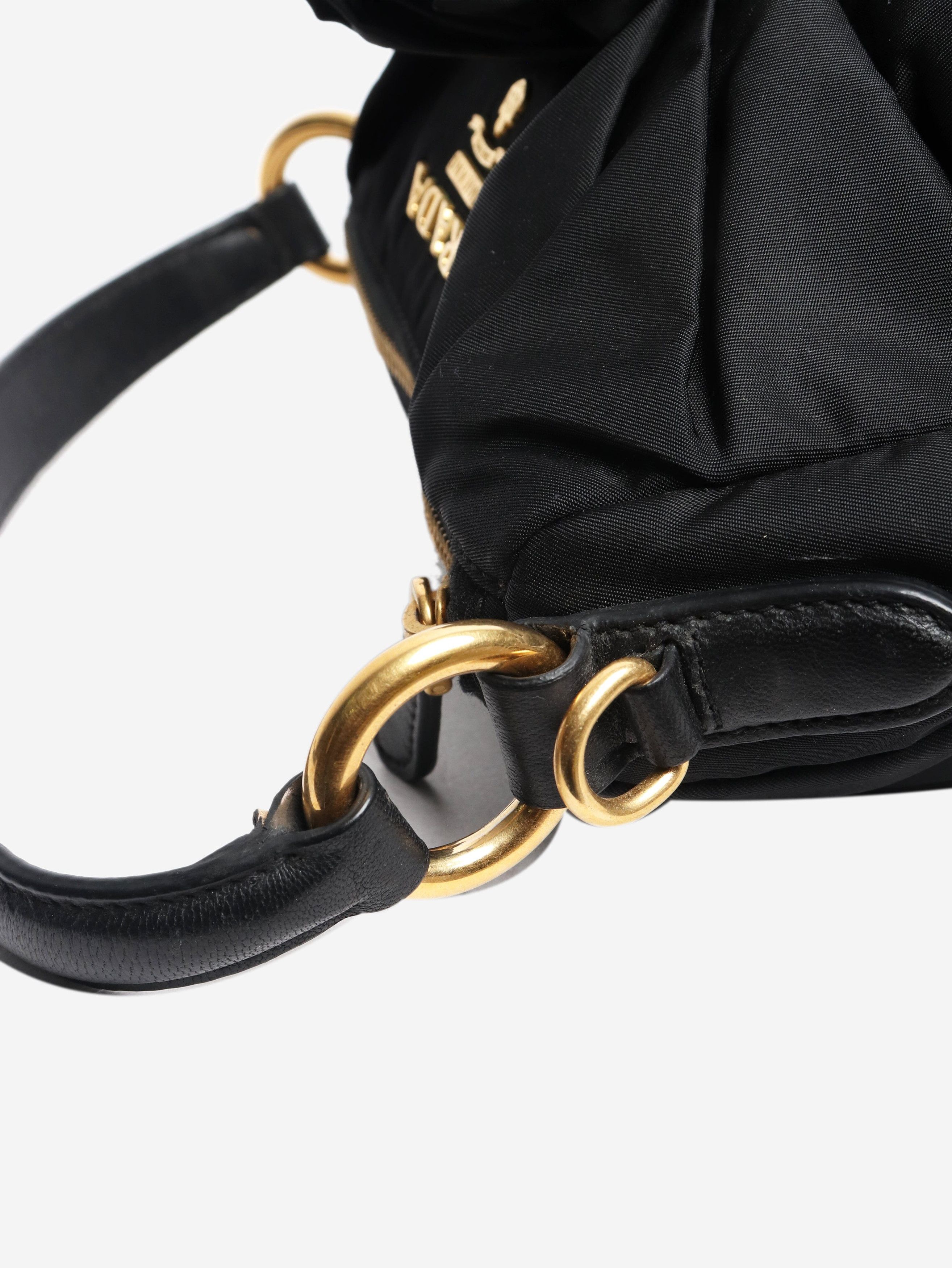 Prada Black nylon knot-front mini handbag Size ONE SIZE - 7 Thumbnail