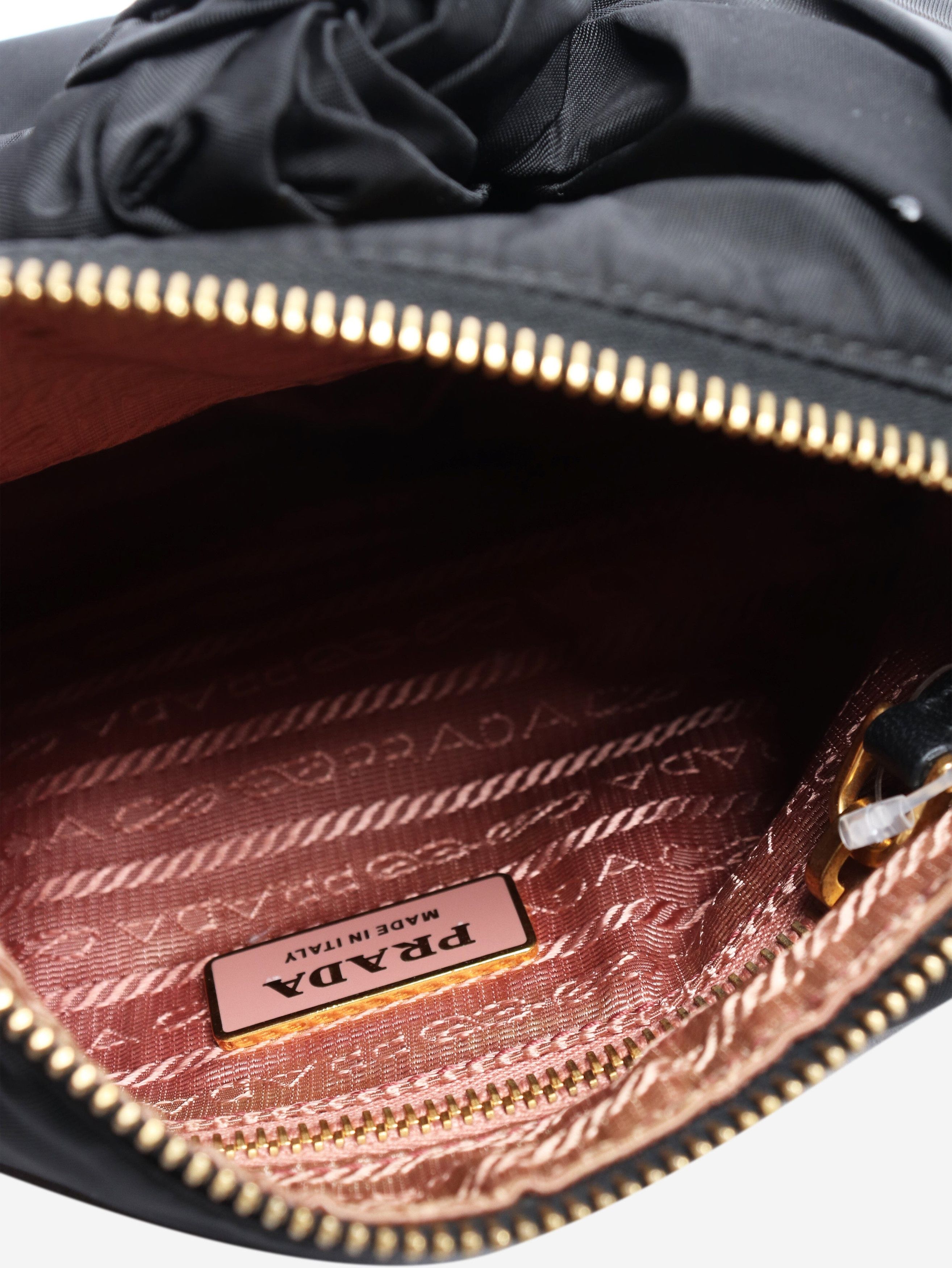 Prada Black nylon knot-front mini handbag Size ONE SIZE - 6 Thumbnail