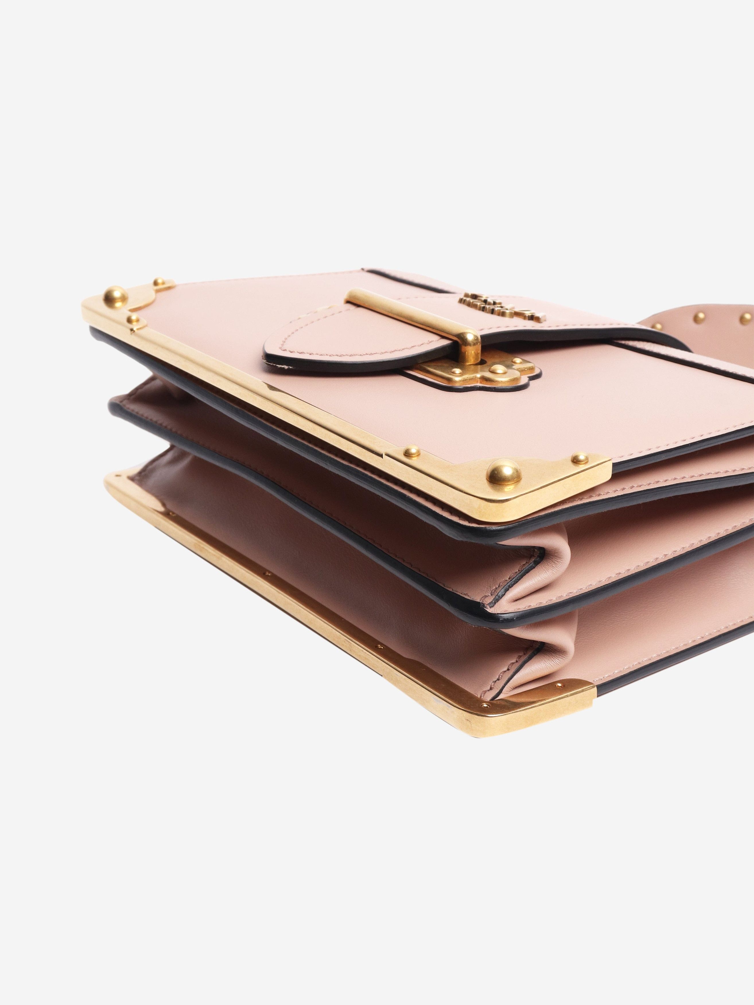 Prada Blush Cahier leather shoulder bag Size ONE SIZE - 4 Thumbnail