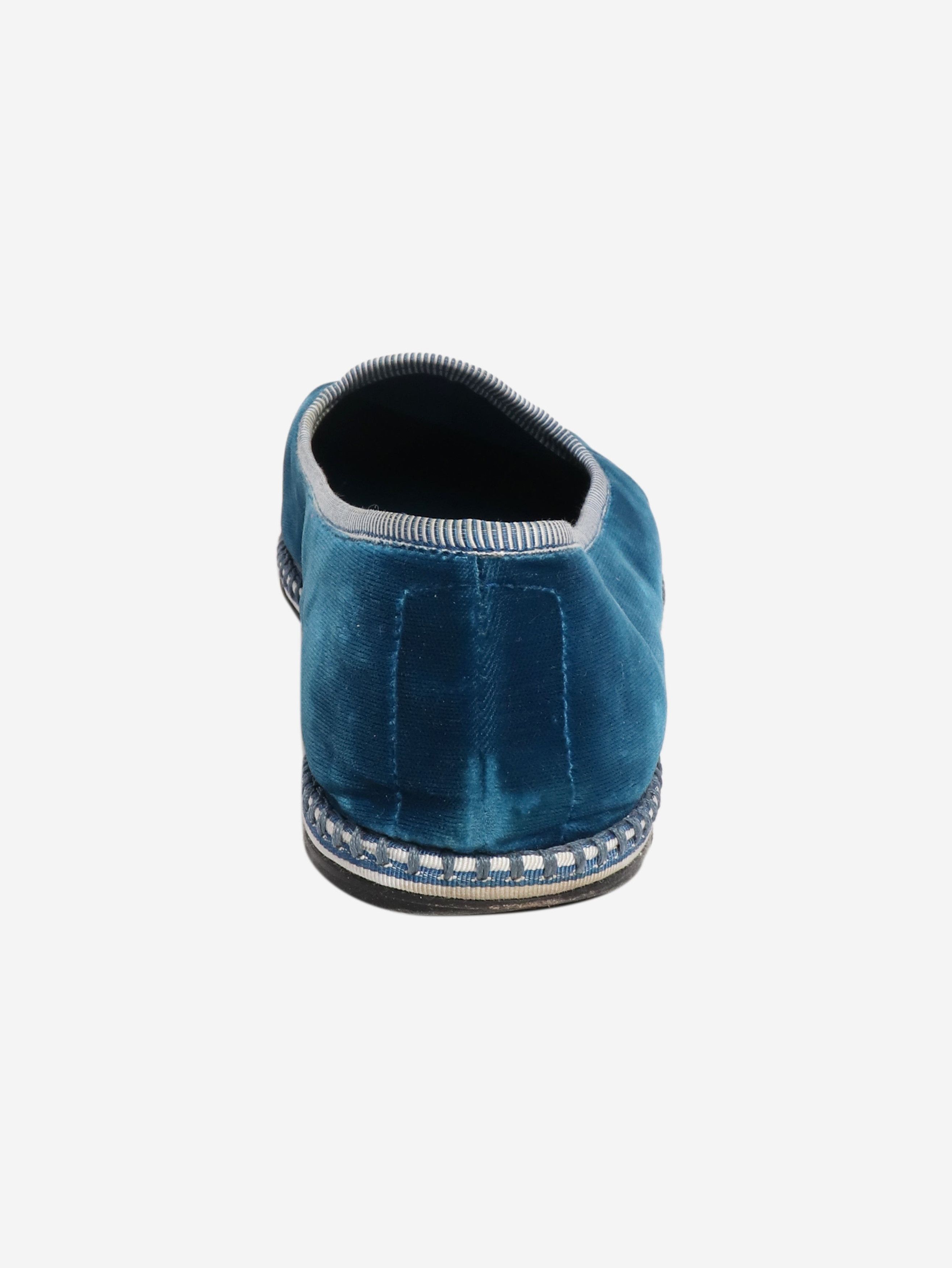 Prada Blue velvet slippers - EU 39.5 Size US 8 / IT 38 - 3 Thumbnail