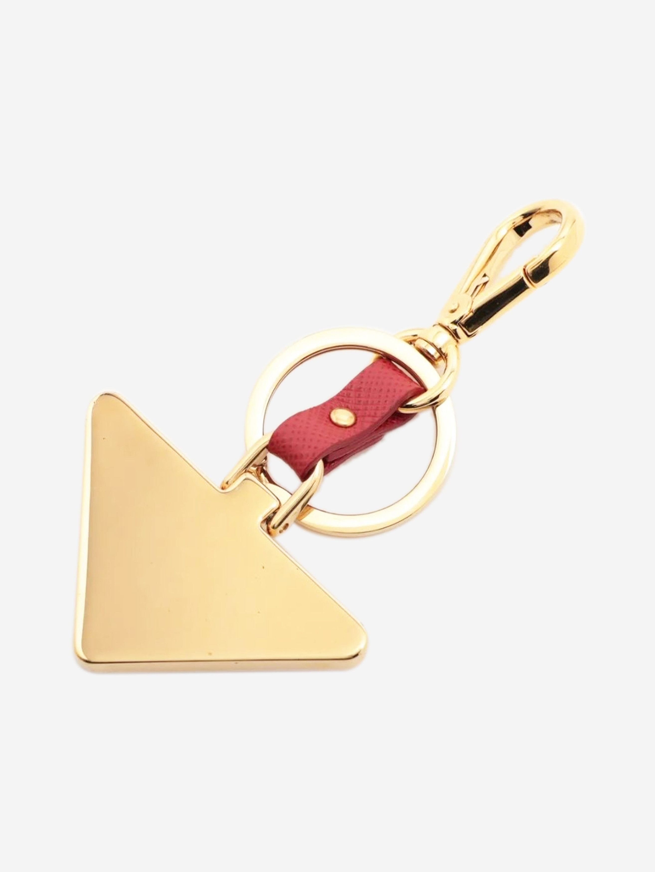 Prada Red Saffiano leather logo keychain Size ONE SIZE - 2 Thumbnail