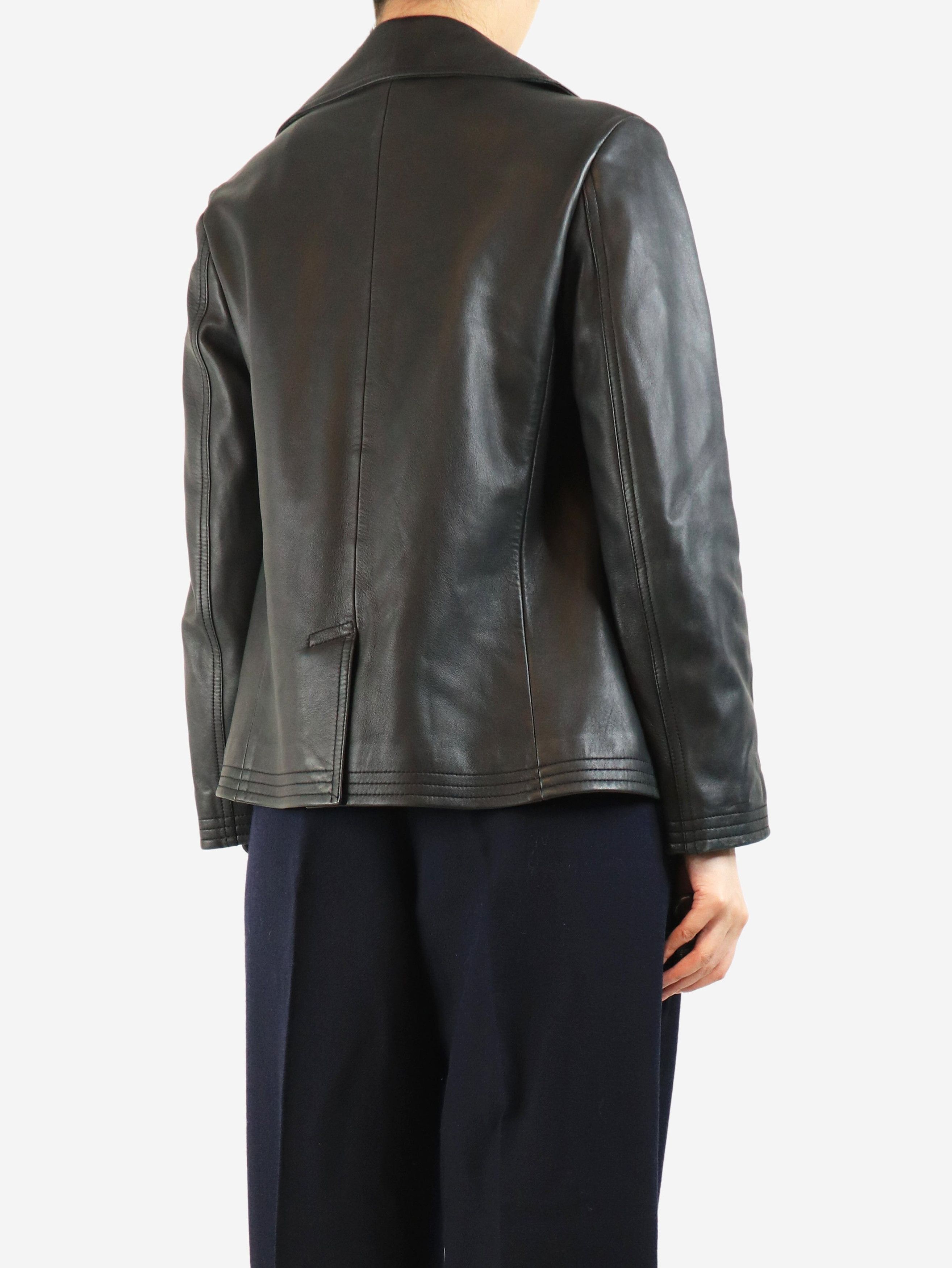 Balenciaga Black double-breasted leather jacket - UK 8 Size S / US 4 / IT 40 - 3 Thumbnail