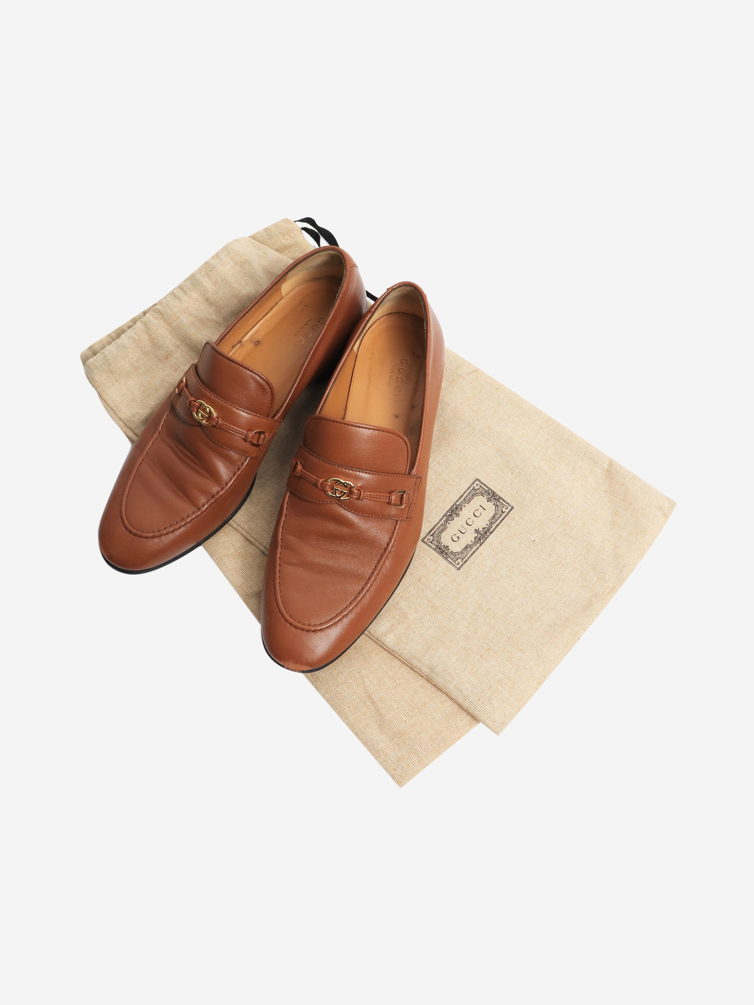 Gucci Tan leather loafers - EU 38 Size US 7.5 / IT 37.5 - 6 Thumbnail