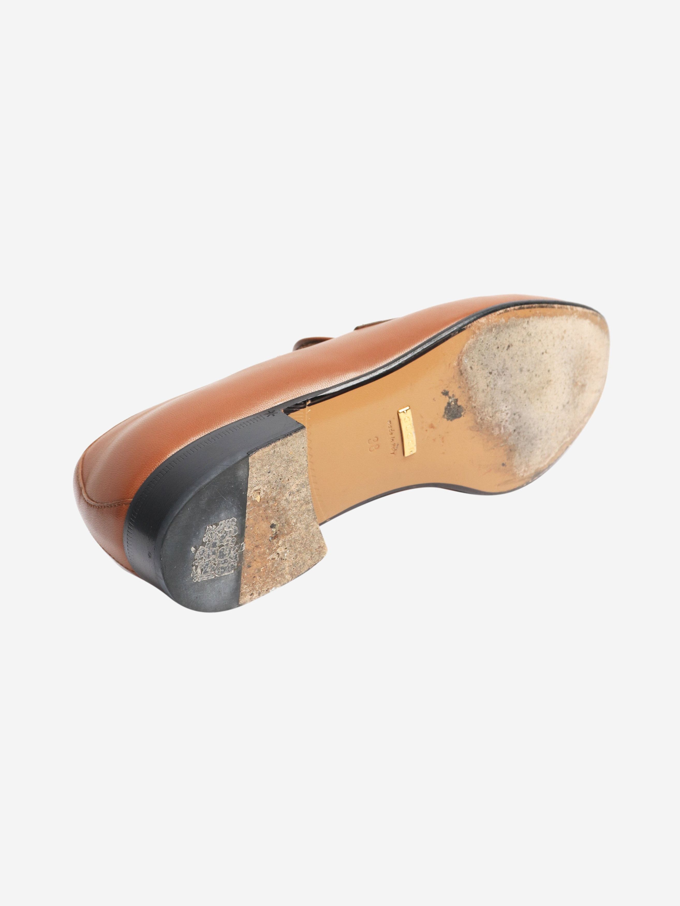 Gucci Tan leather loafers - EU 38 Size US 7.5 / IT 37.5 - 7 Thumbnail