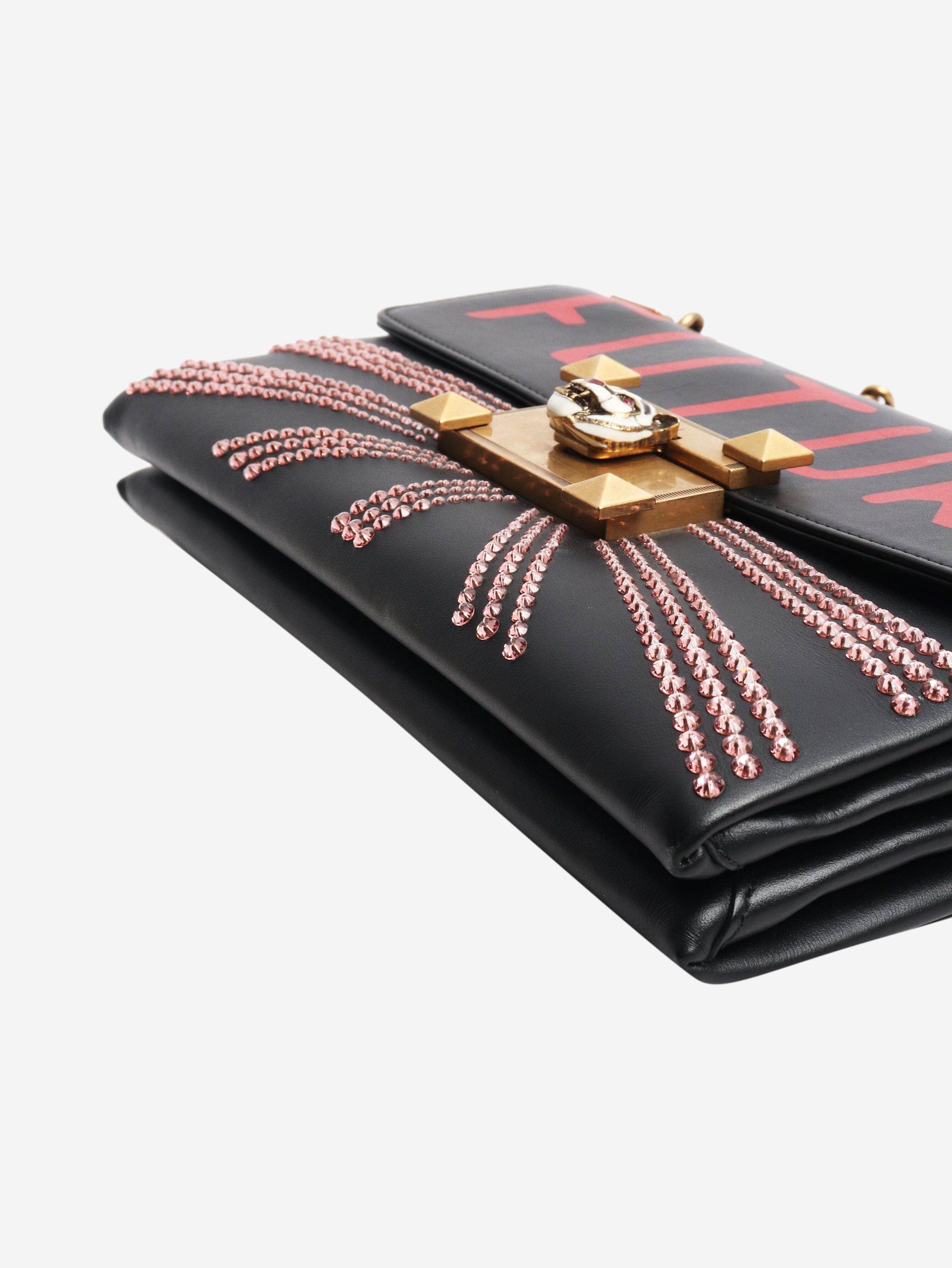 Gucci Black bejewelled Future leather chain shoulder bag Size ONE SIZE - 4 Thumbnail
