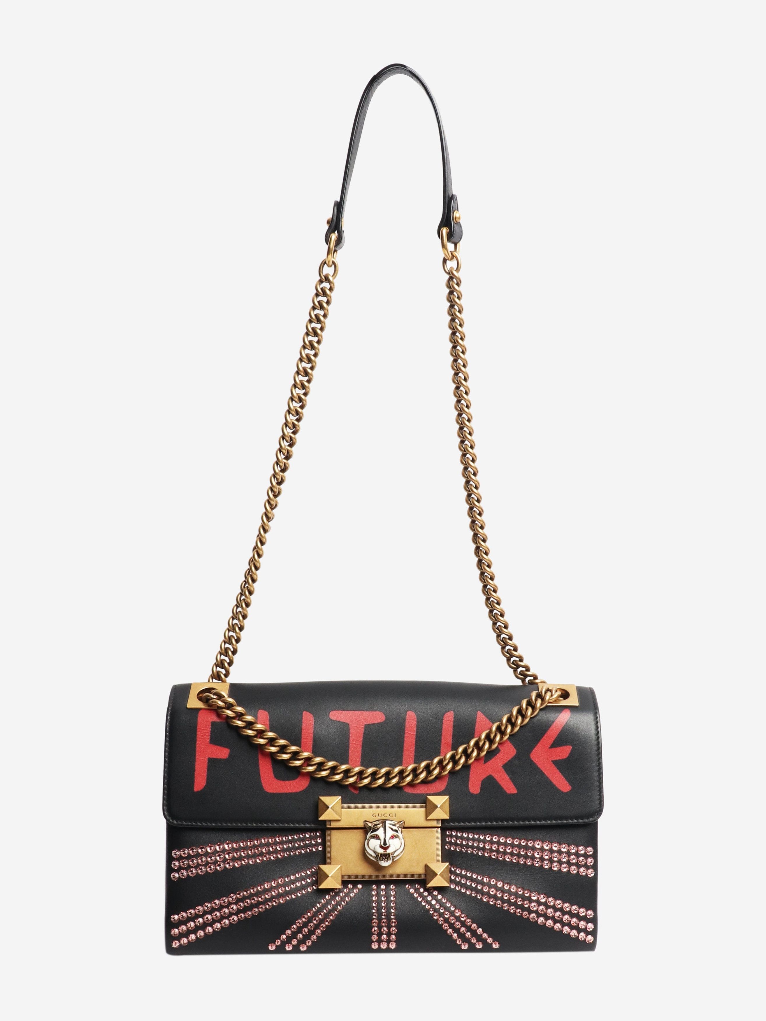 Gucci Black bejewelled Future leather chain shoulder bag Size ONE SIZE - 2 Thumbnail