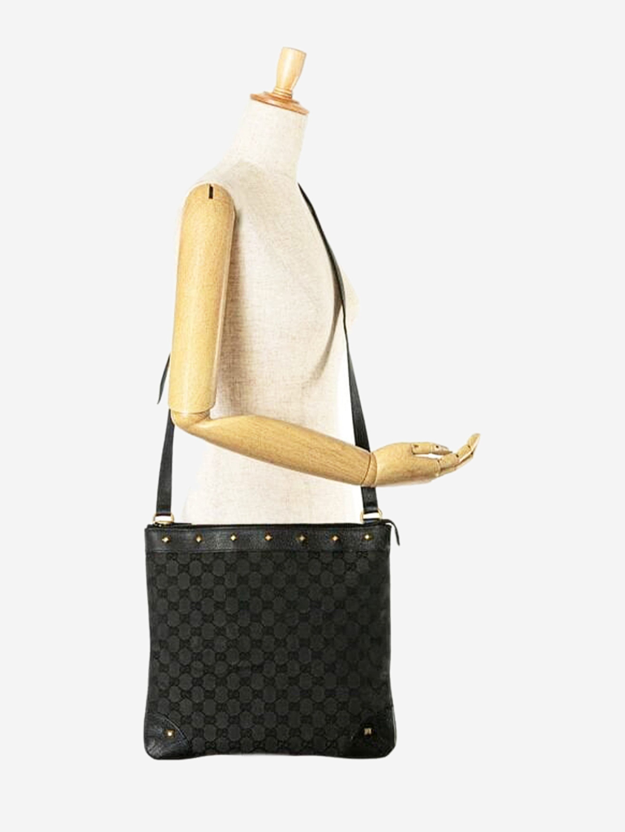 Gucci Black GG canvas studded shoulder bag Size ONE SIZE - 10 Thumbnail