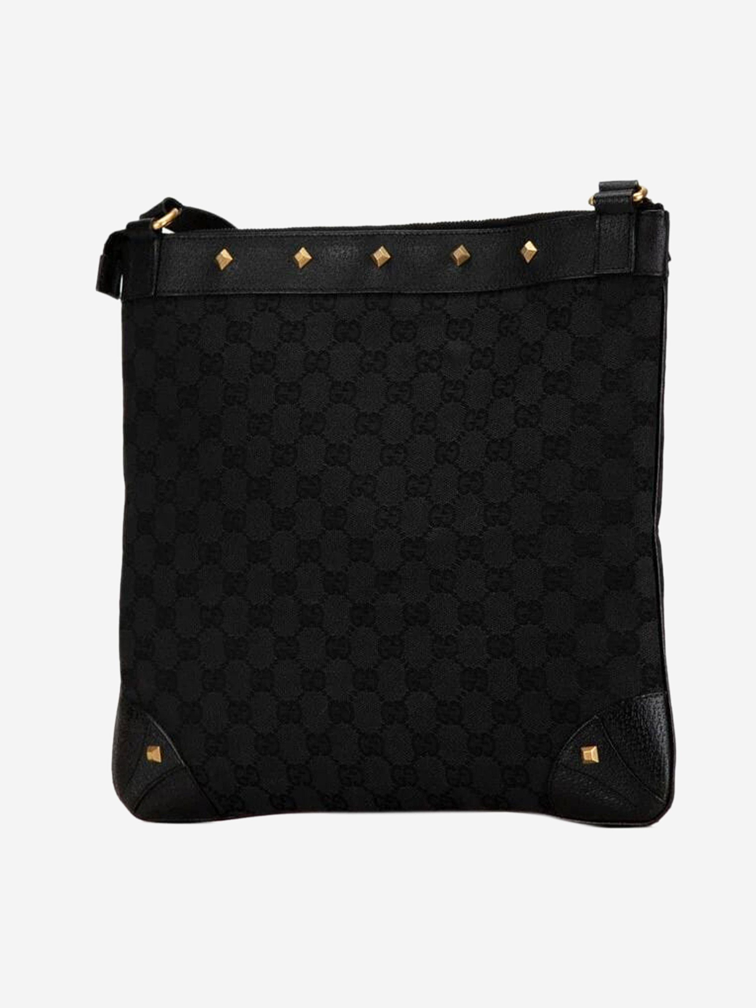 Gucci Black GG canvas studded shoulder bag Size ONE SIZE - 3 Thumbnail