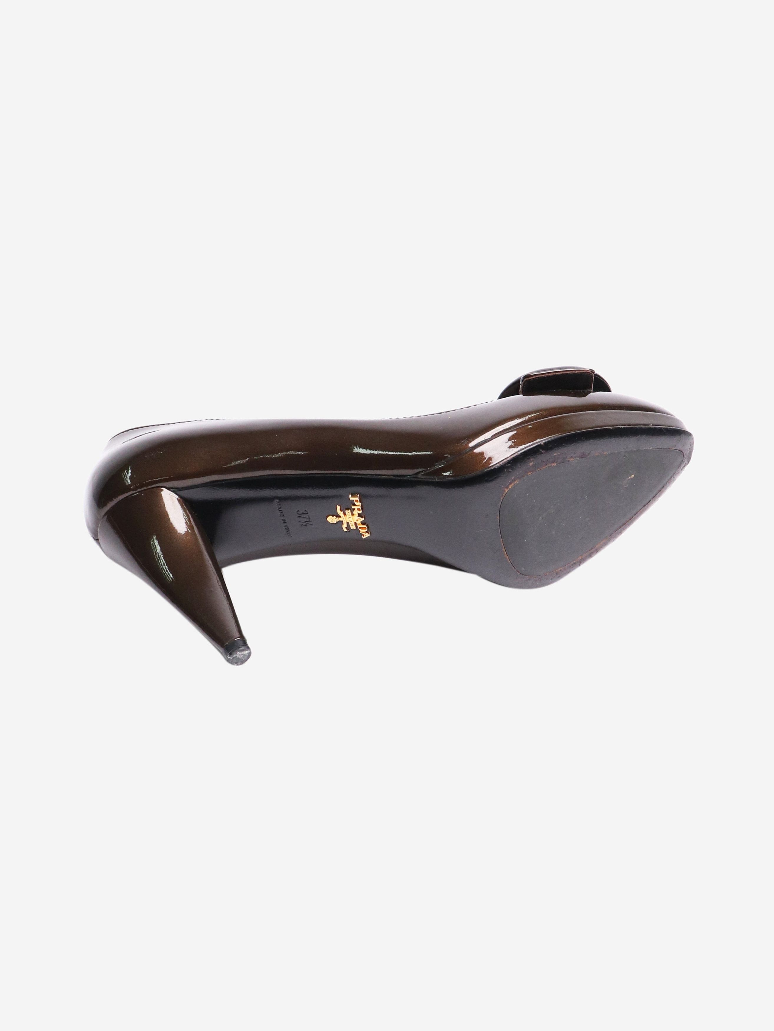 Prada Brown patent buckle pumps - EU 37.5 (UK 4.5) Size US 6 / IT 36 - 5 Thumbnail