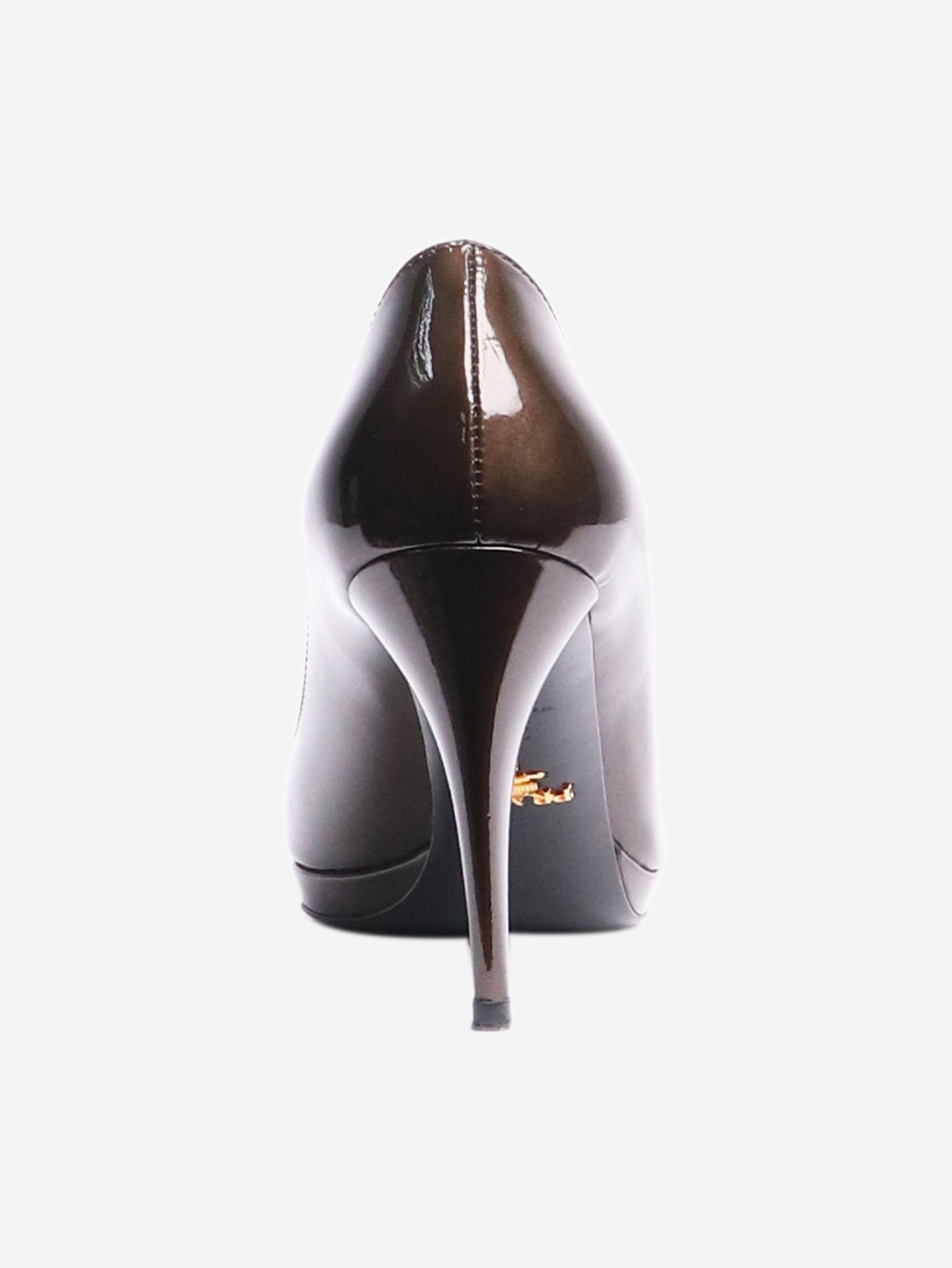 Prada Brown patent buckle pumps - EU 37.5 (UK 4.5) Size US 6 / IT 36 - 3 Thumbnail