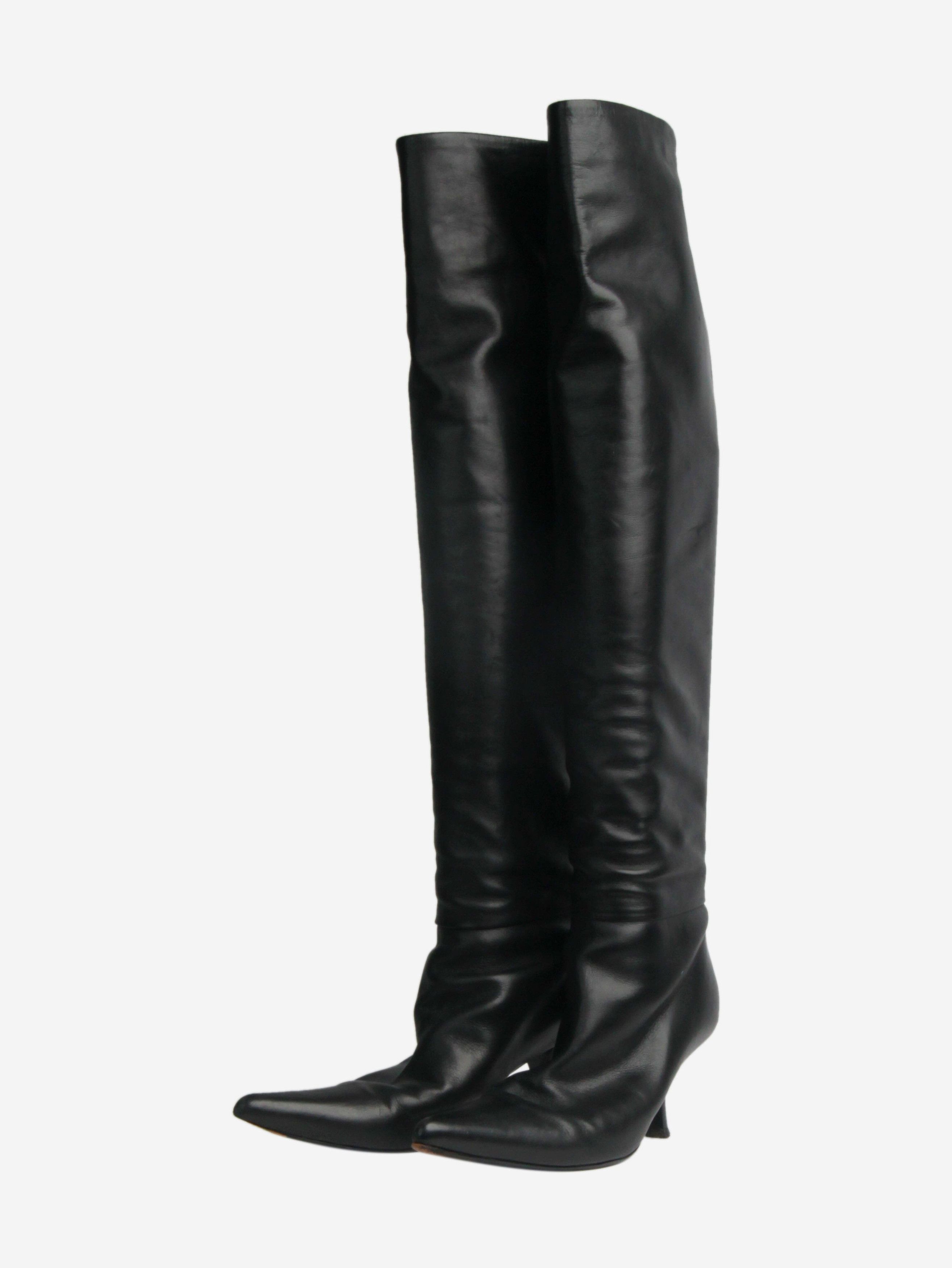 The Row Black leather knee-high boots - EU 39.5 Size US 8 / IT 38 - 2 Thumbnail