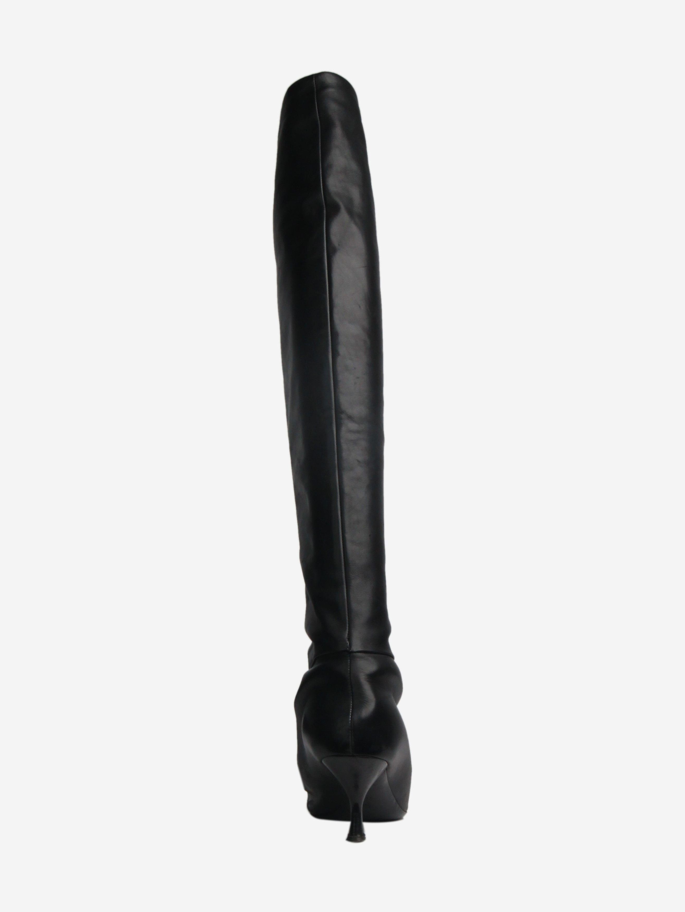 The Row Black leather knee-high boots - EU 39.5 Size US 8 / IT 38 - 3 Thumbnail