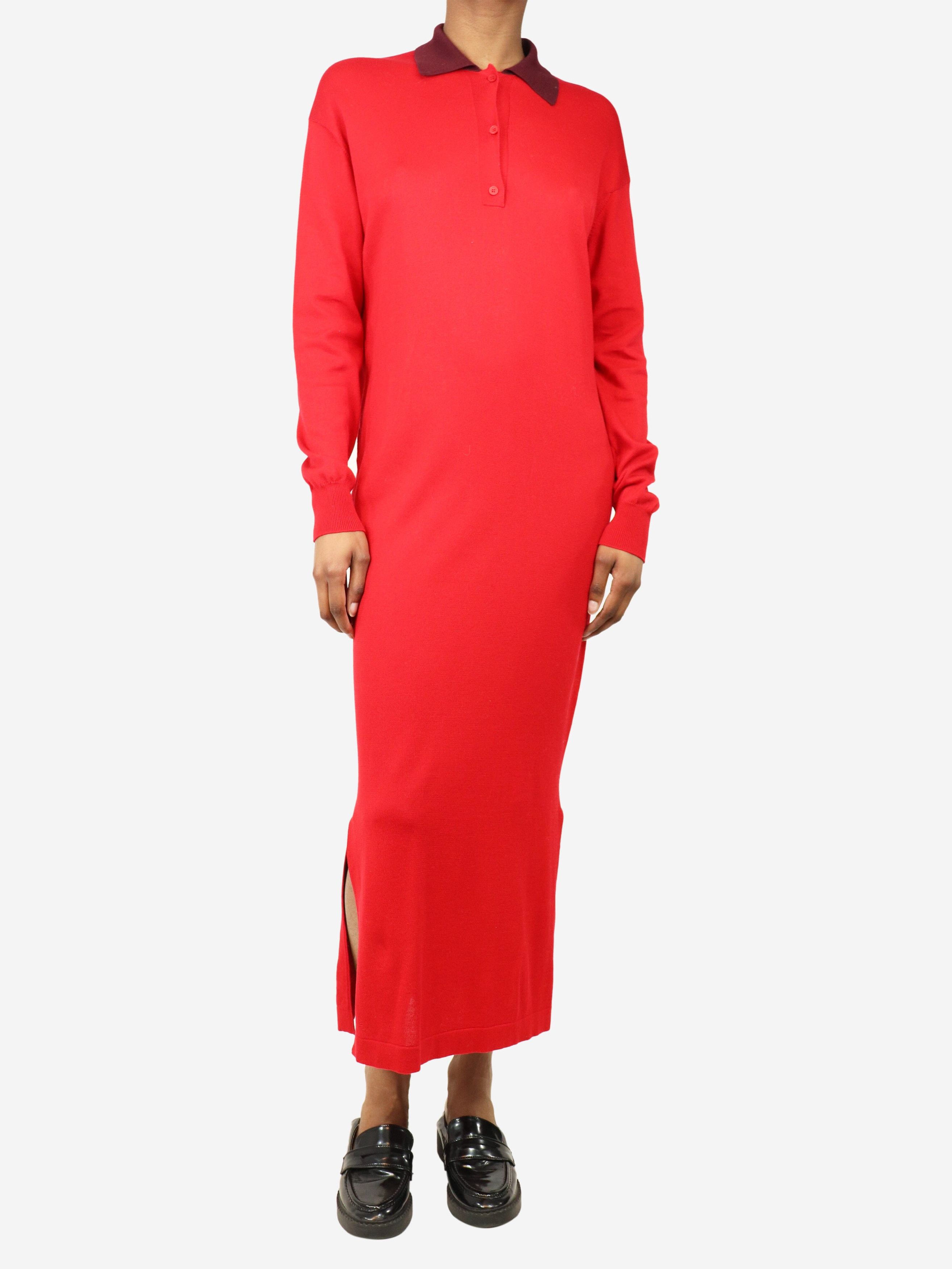 Loewe Red knit polo midi dress - XS Size XS / US 0-2 / IT 36-38 - 3 Thumbnail